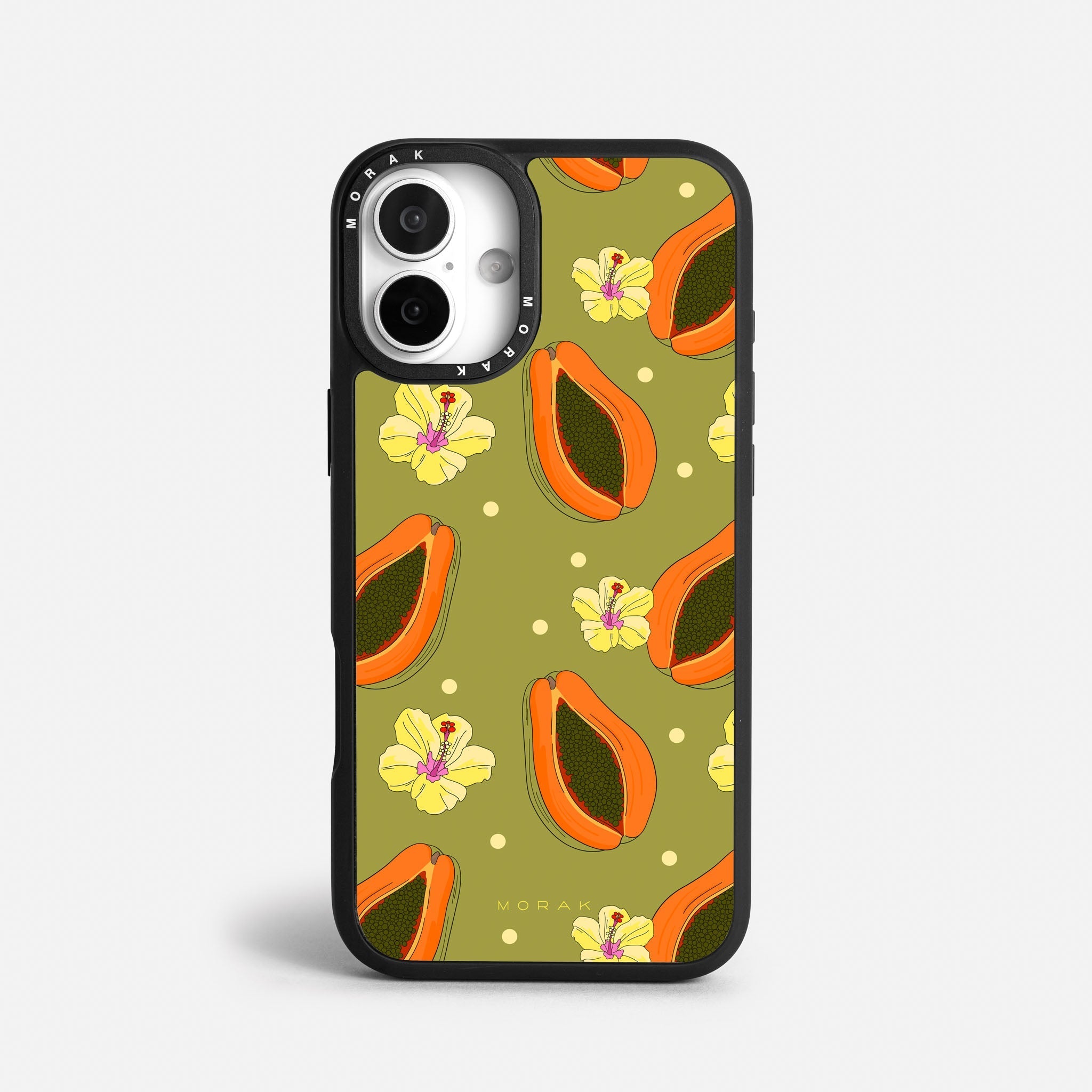Case Funda Papaya party - Blanco Premium Para iPhone 17-12 Samsung S26-S22