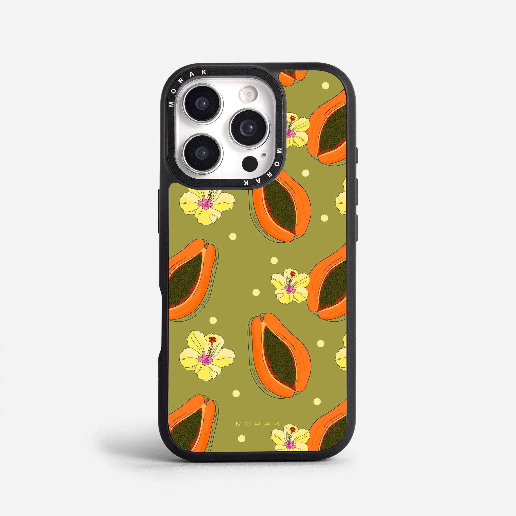 Case Funda Papaya party - Blanco Premium Para iPhone 17-12 Samsung S26-S22