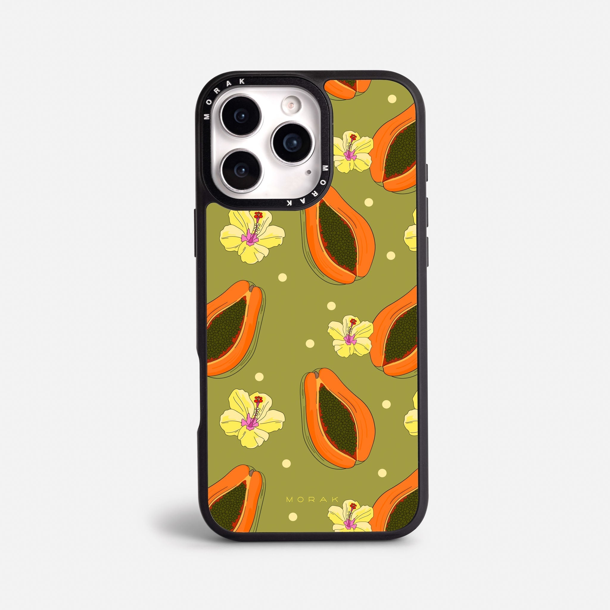 Case Funda Papaya party - Blanco Premium Para iPhone 17-12 Samsung S26-S22