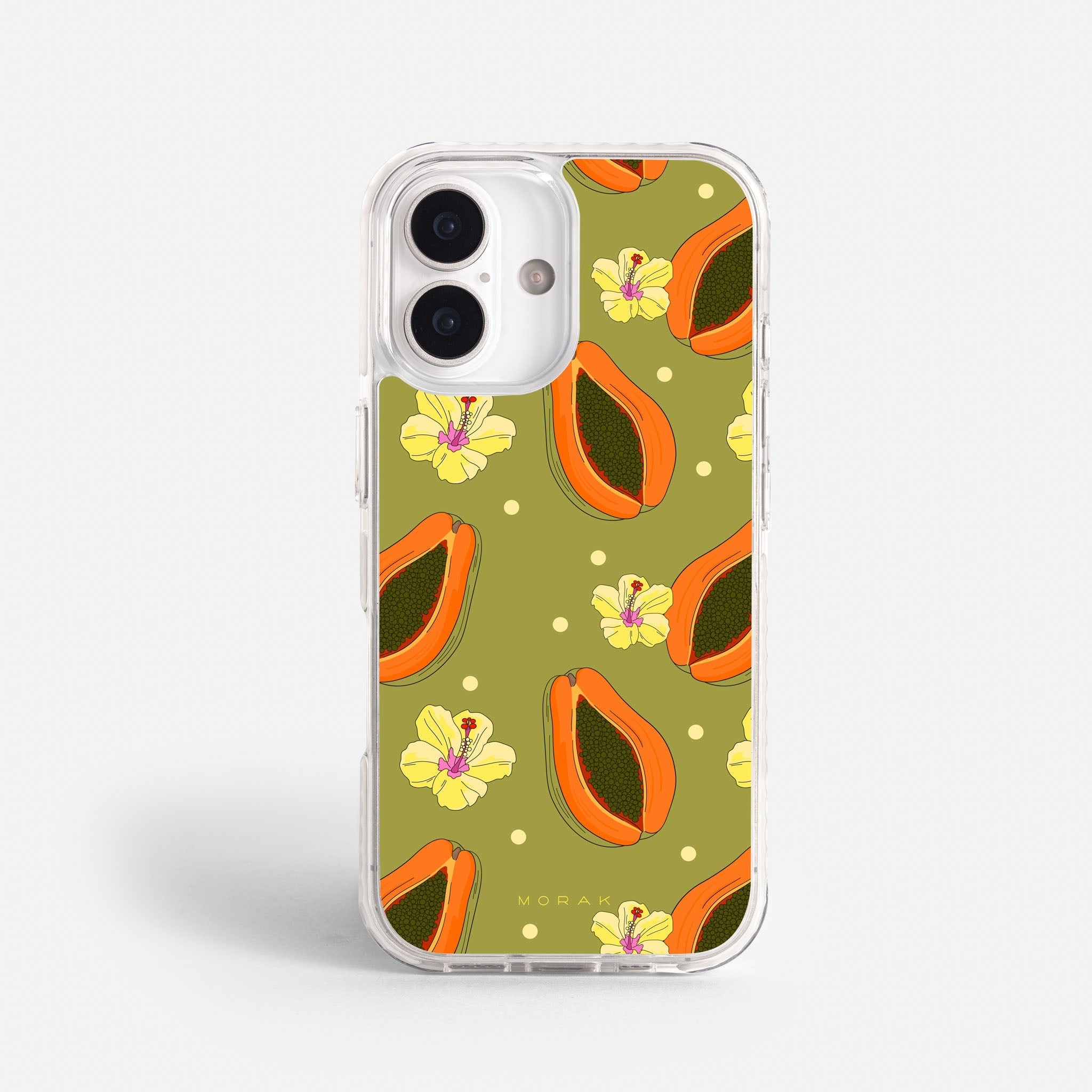 Case Funda Papaya party - Blanco Premium Para iPhone 17-12 Samsung S26-S22