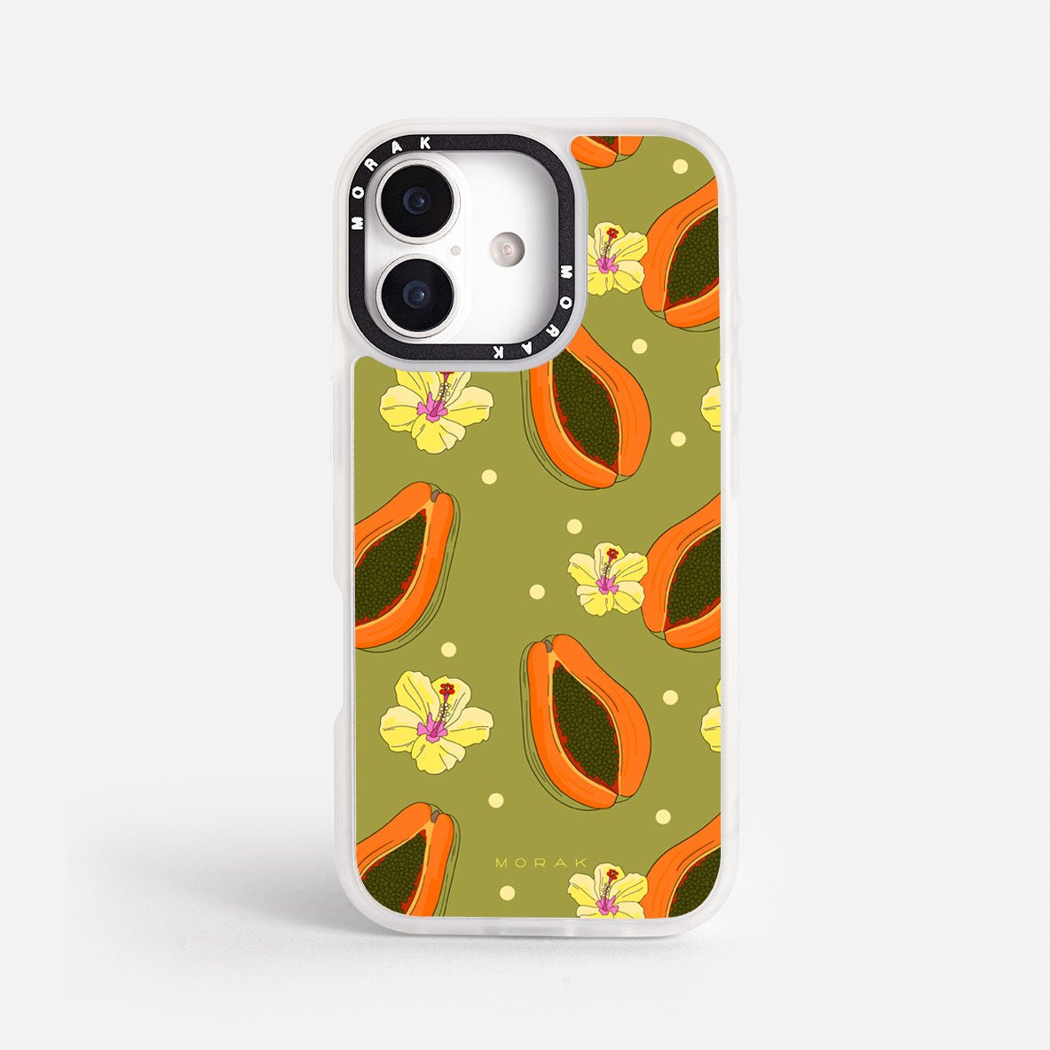 Case Funda Papaya party - Blanco Premium Para iPhone 17-12 Samsung S26-S22
