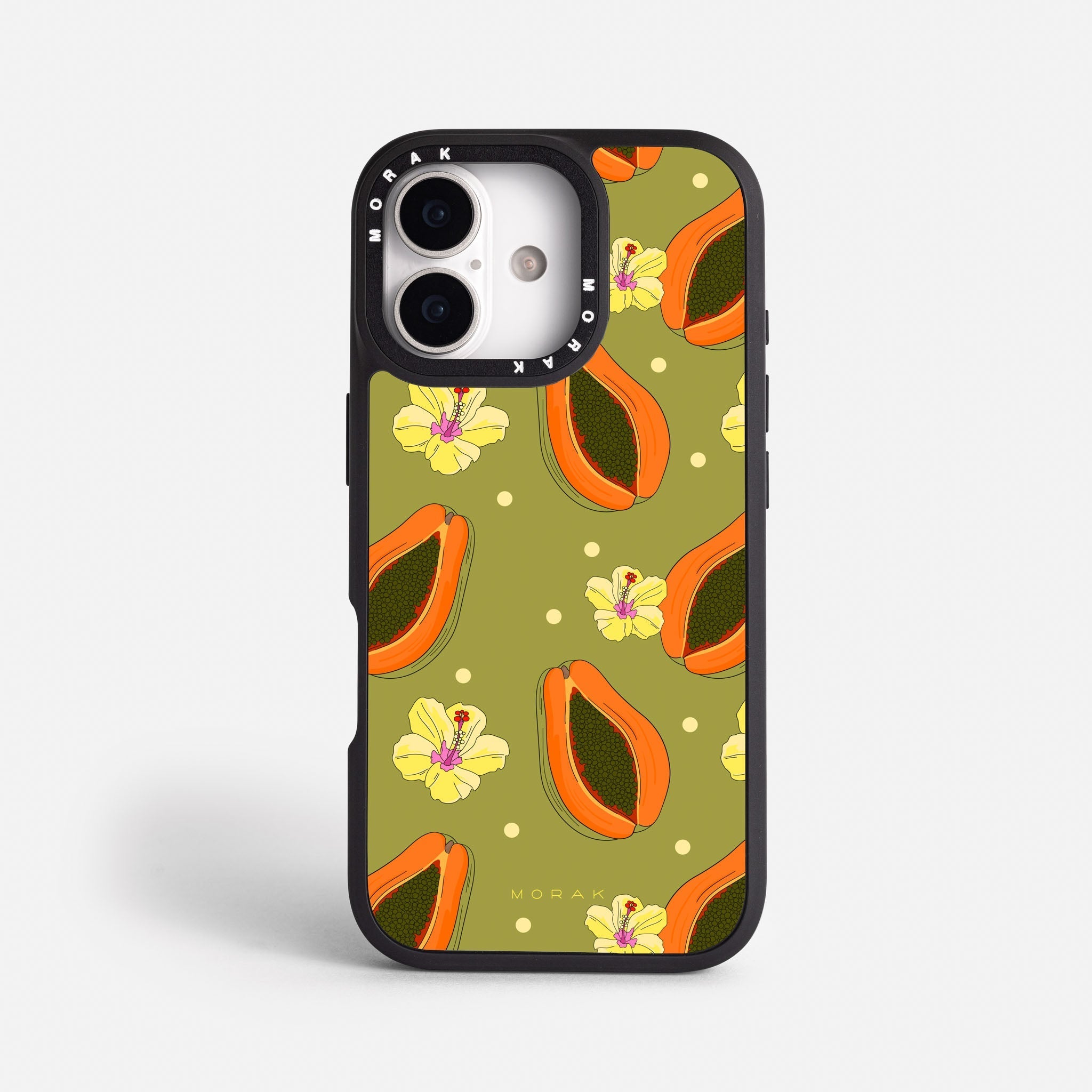 Case Funda Papaya party - Blanco Premium Para iPhone 17-12 Samsung S26-S22