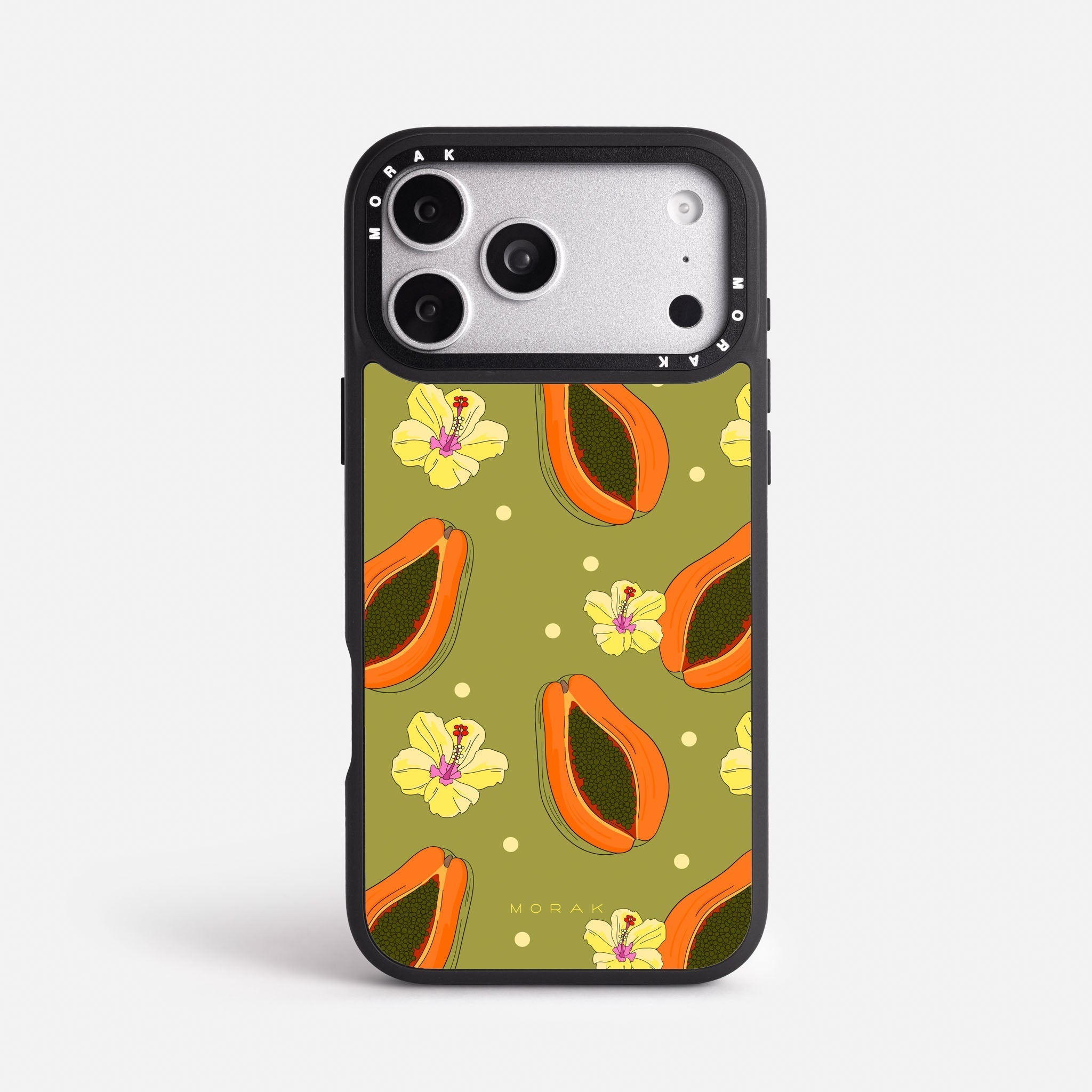 Case Funda Papaya party - Blanco Premium Para iPhone 17-12 Samsung S26-S22