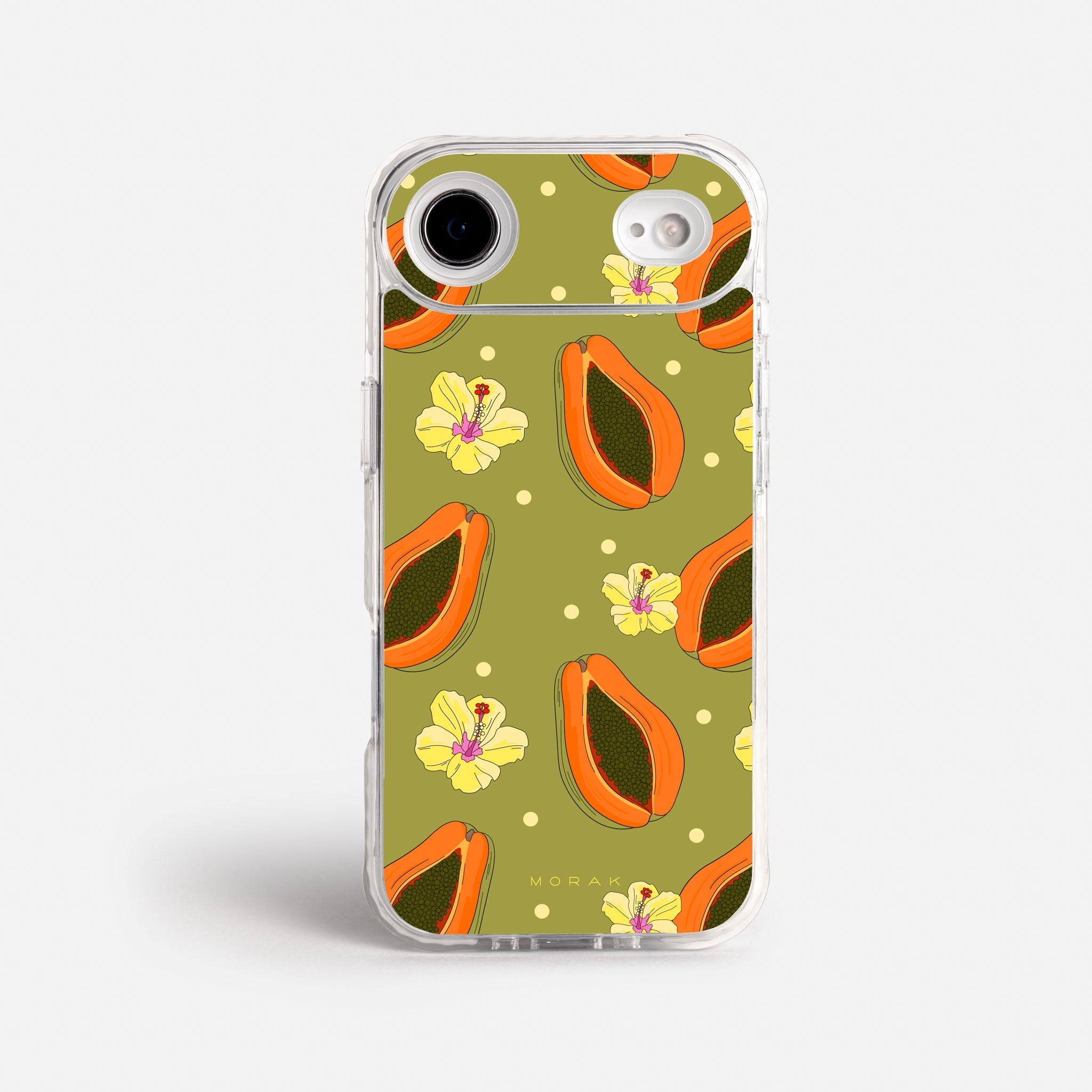 Case Funda Papaya party - Blanco Premium Para iPhone 17-12 Samsung S26-S22