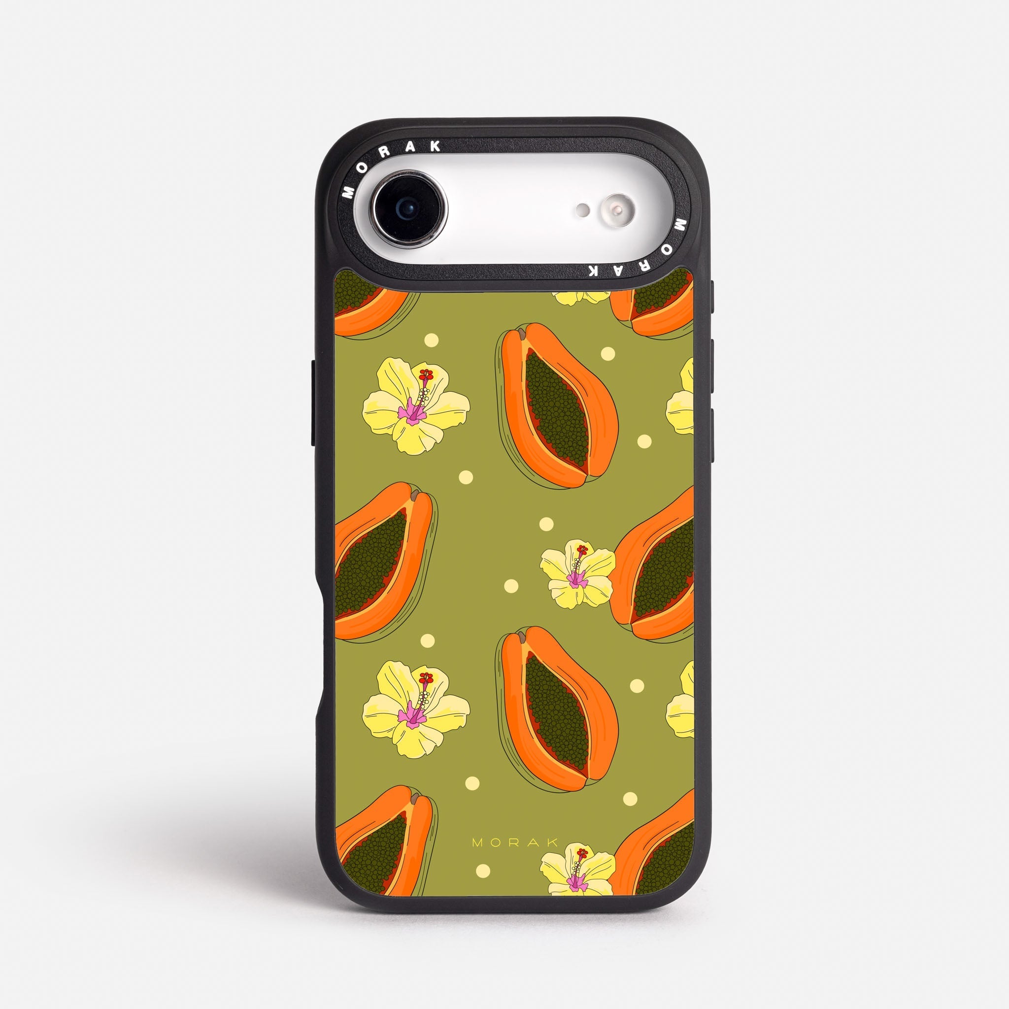 Case Funda Papaya party - Blanco Premium Para iPhone 17-12 Samsung S26-S22