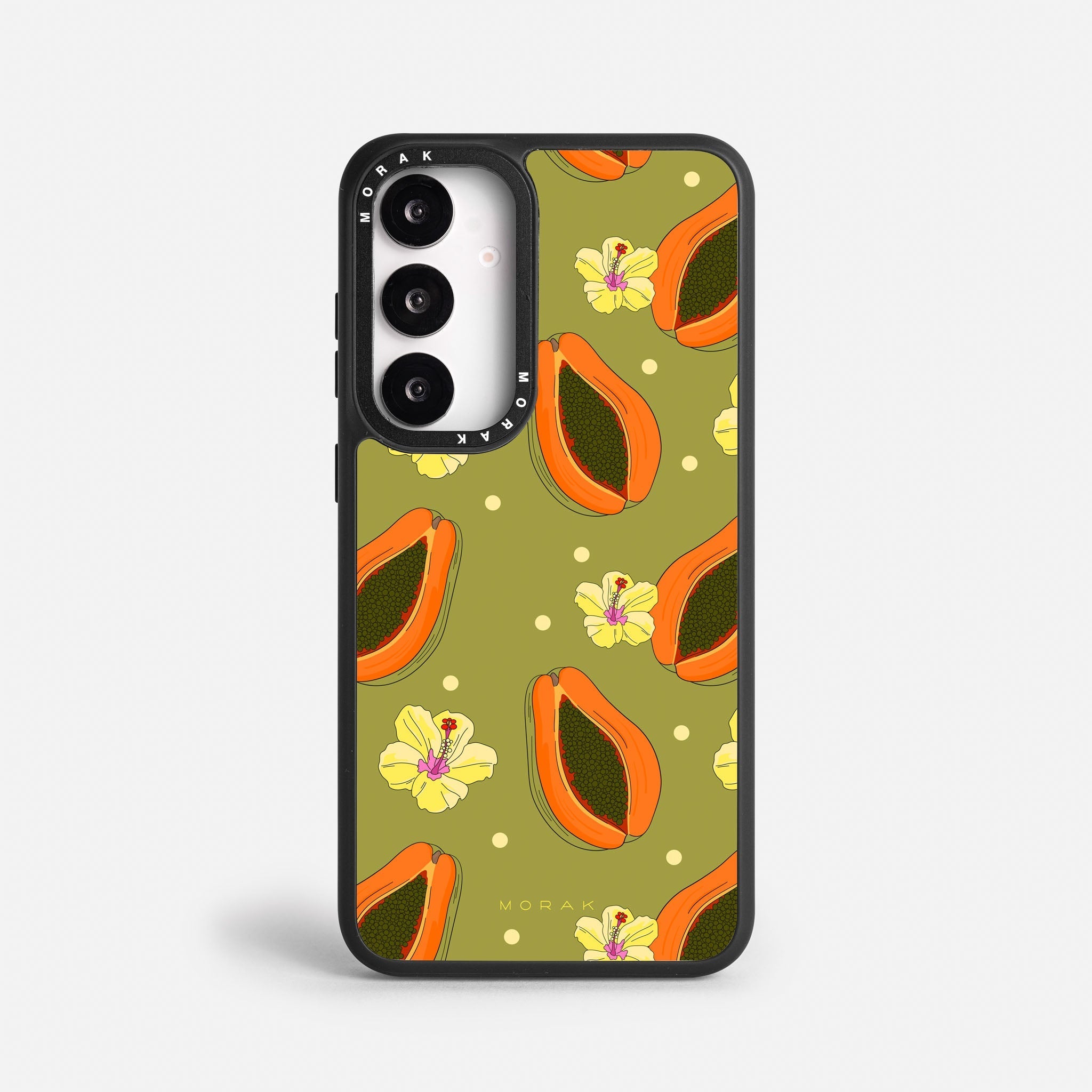 Case Funda Papaya party - Blanco Premium Para iPhone 17-12 Samsung S26-S22