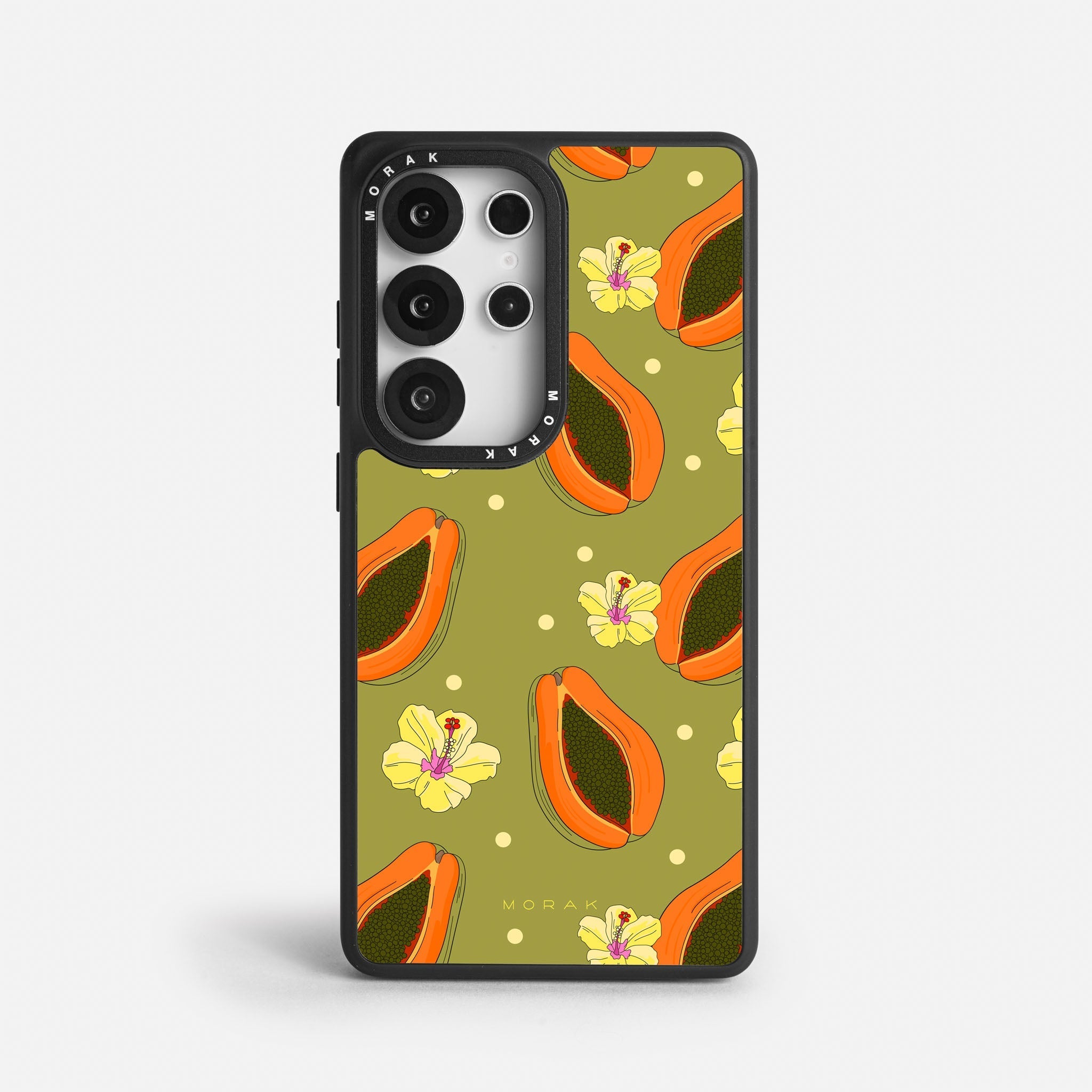 Case Funda Papaya party - Blanco Premium Para iPhone 17-12 Samsung S26-S22