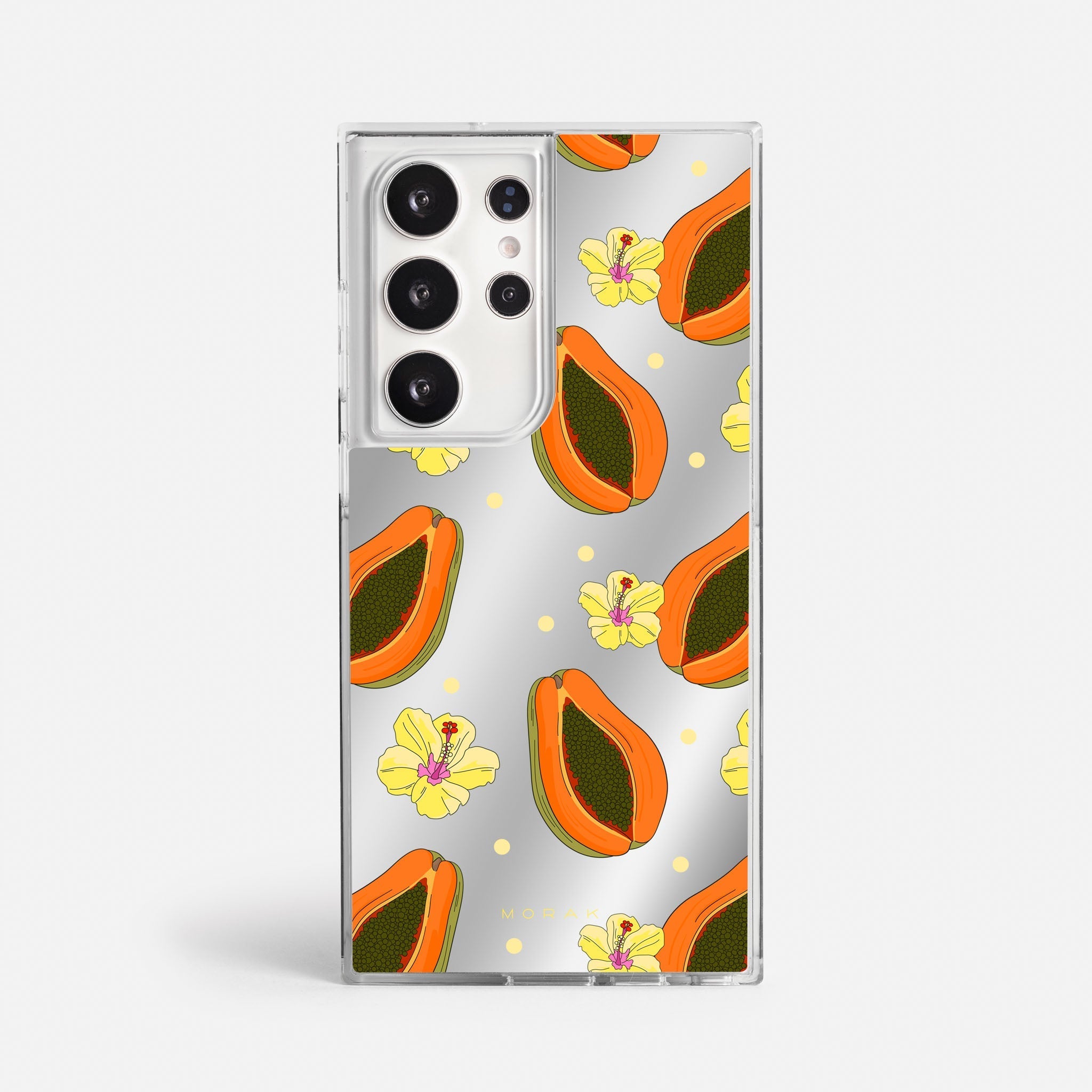Case Funda Papaya party - Espejo Premium Para iPhone 17-12 Samsung S26-S22