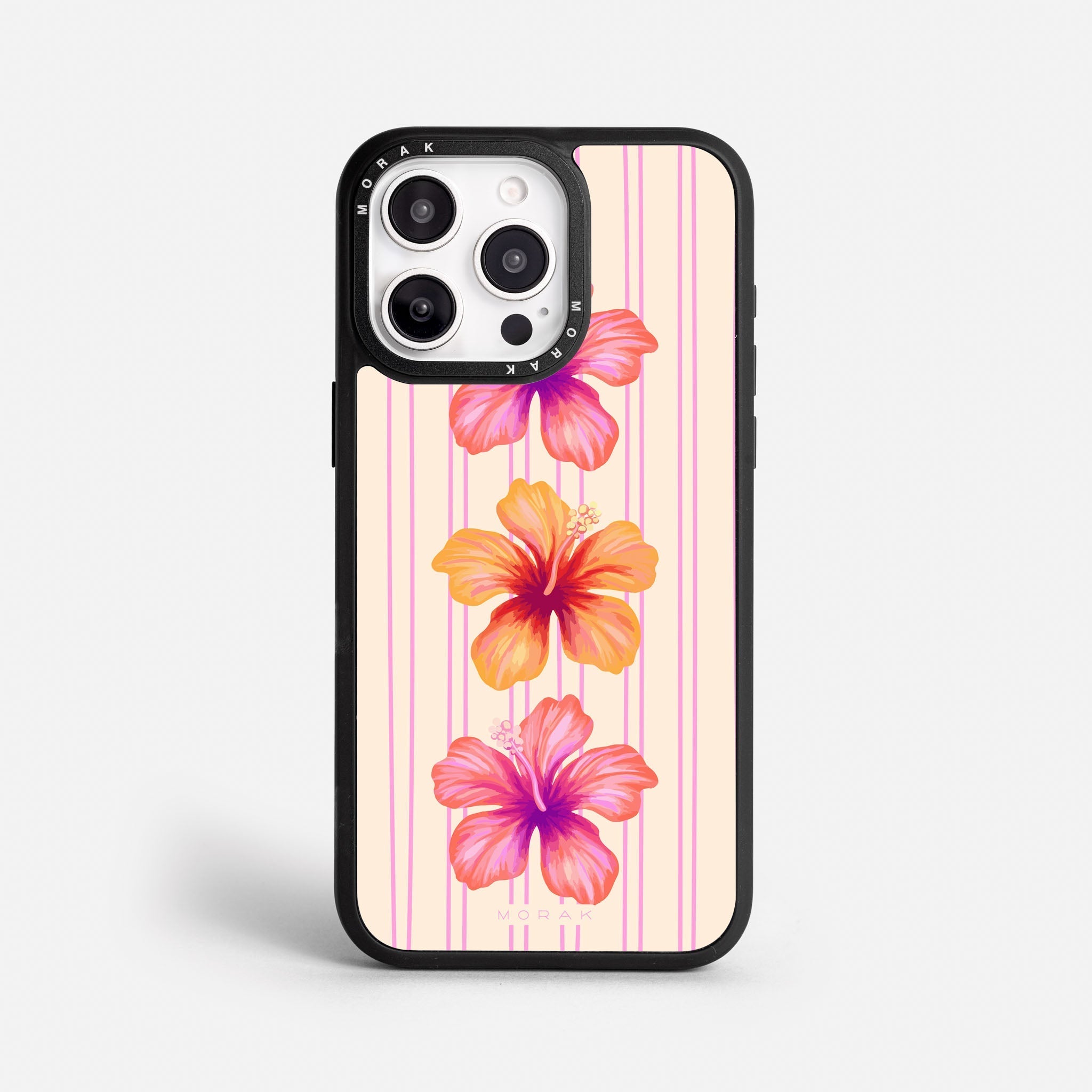 Case Funda Pink Hibiscus - Blanco Premium Para iPhone 17-12 Samsung S26-S22