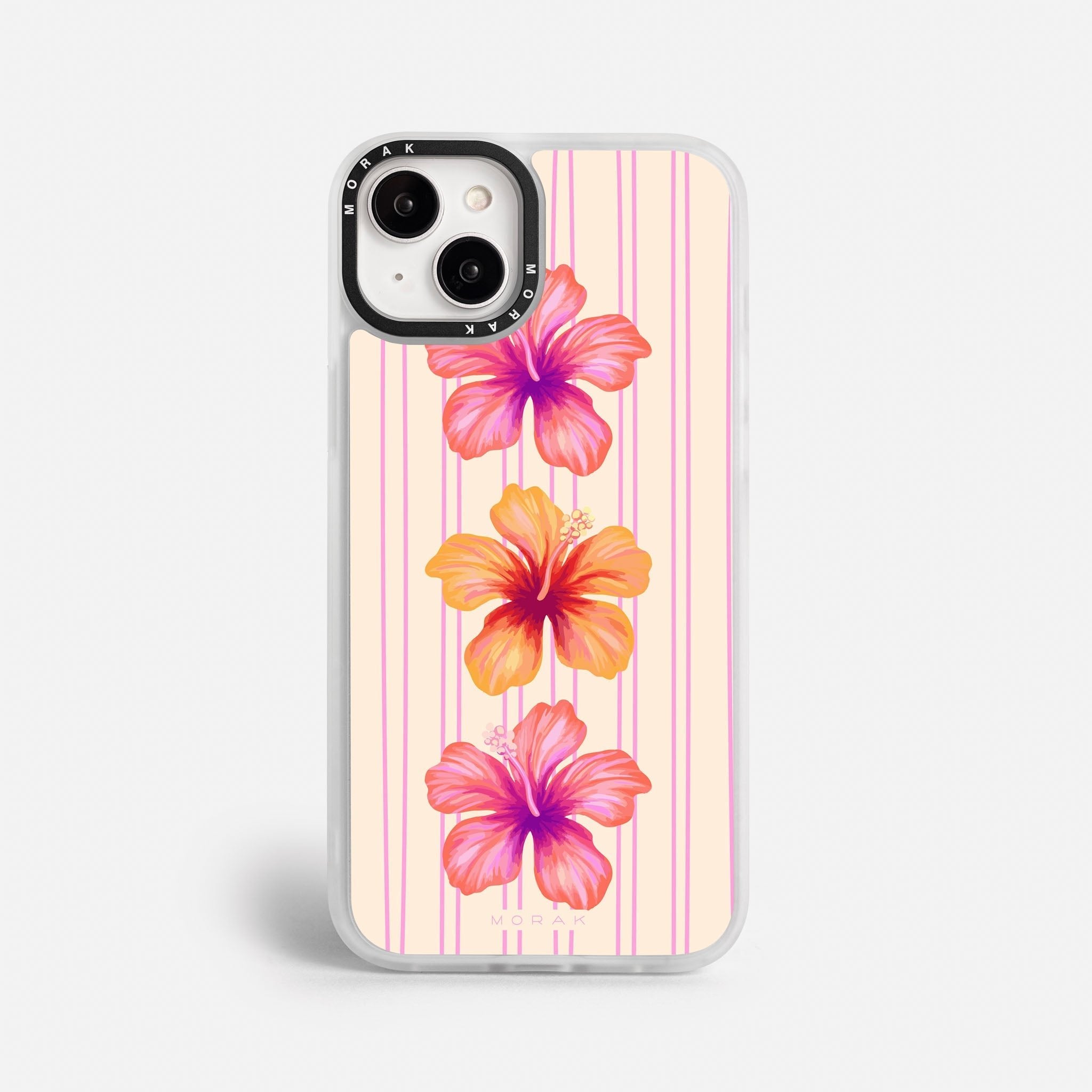 Case Funda Pink Hibiscus - Blanco Premium Para iPhone 17-12 Samsung S26-S22