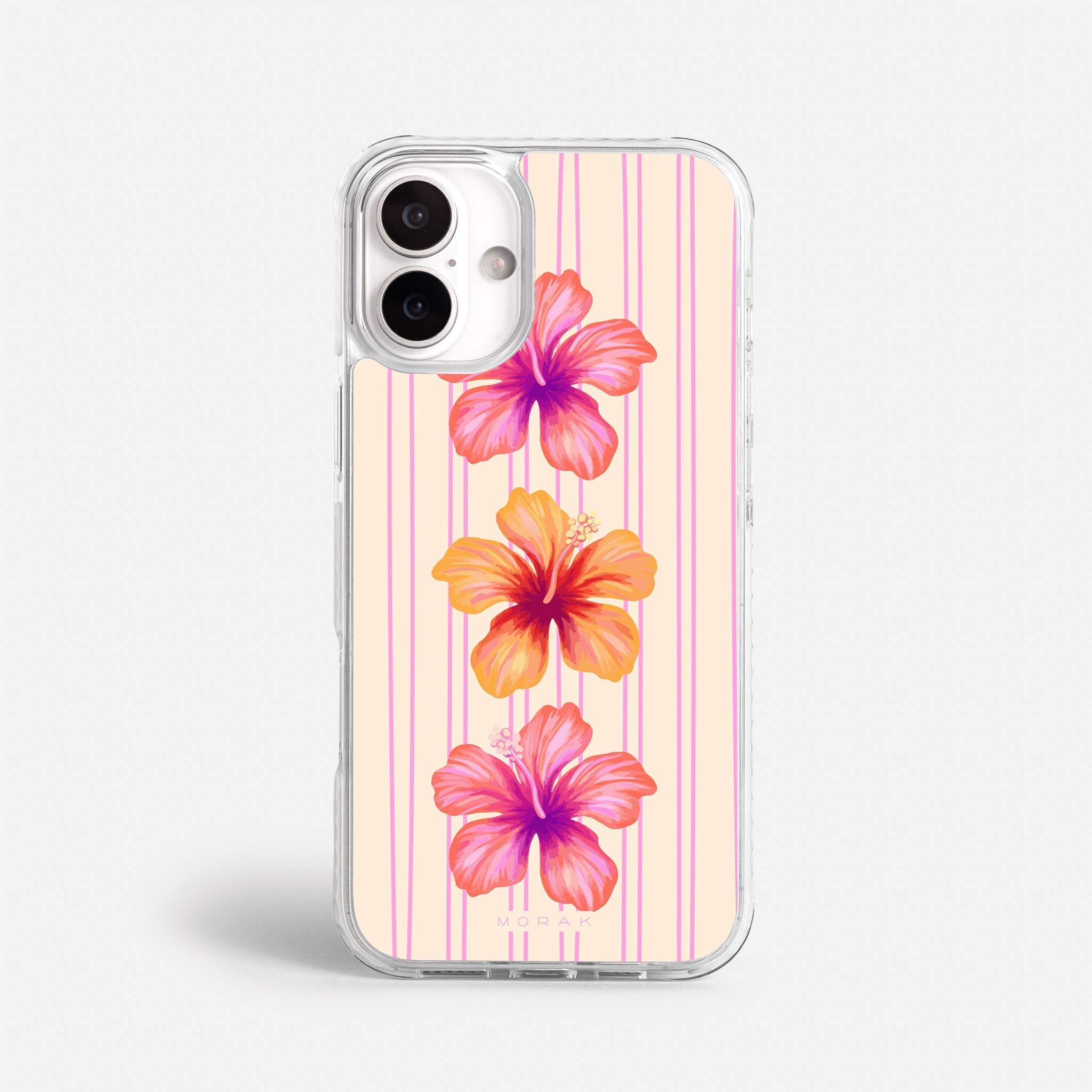 Case Funda Pink Hibiscus - Blanco Premium Para iPhone 17-12 Samsung S26-S22