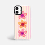 Case Funda Pink Hibiscus - Blanco Premium Para iPhone 17-12 Samsung S26-S22