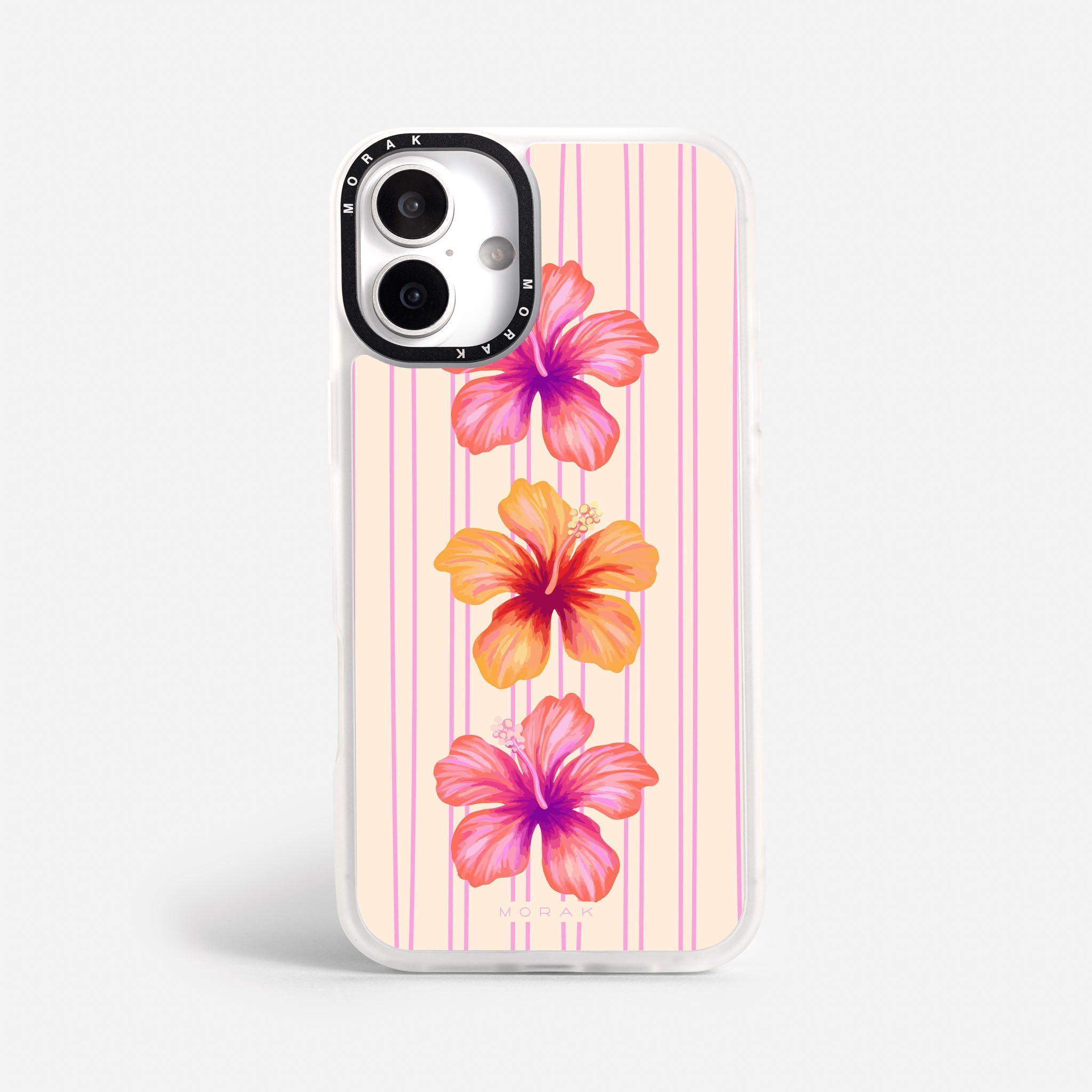Case Funda Pink Hibiscus - Blanco Premium Para iPhone 17-12 Samsung S26-S22