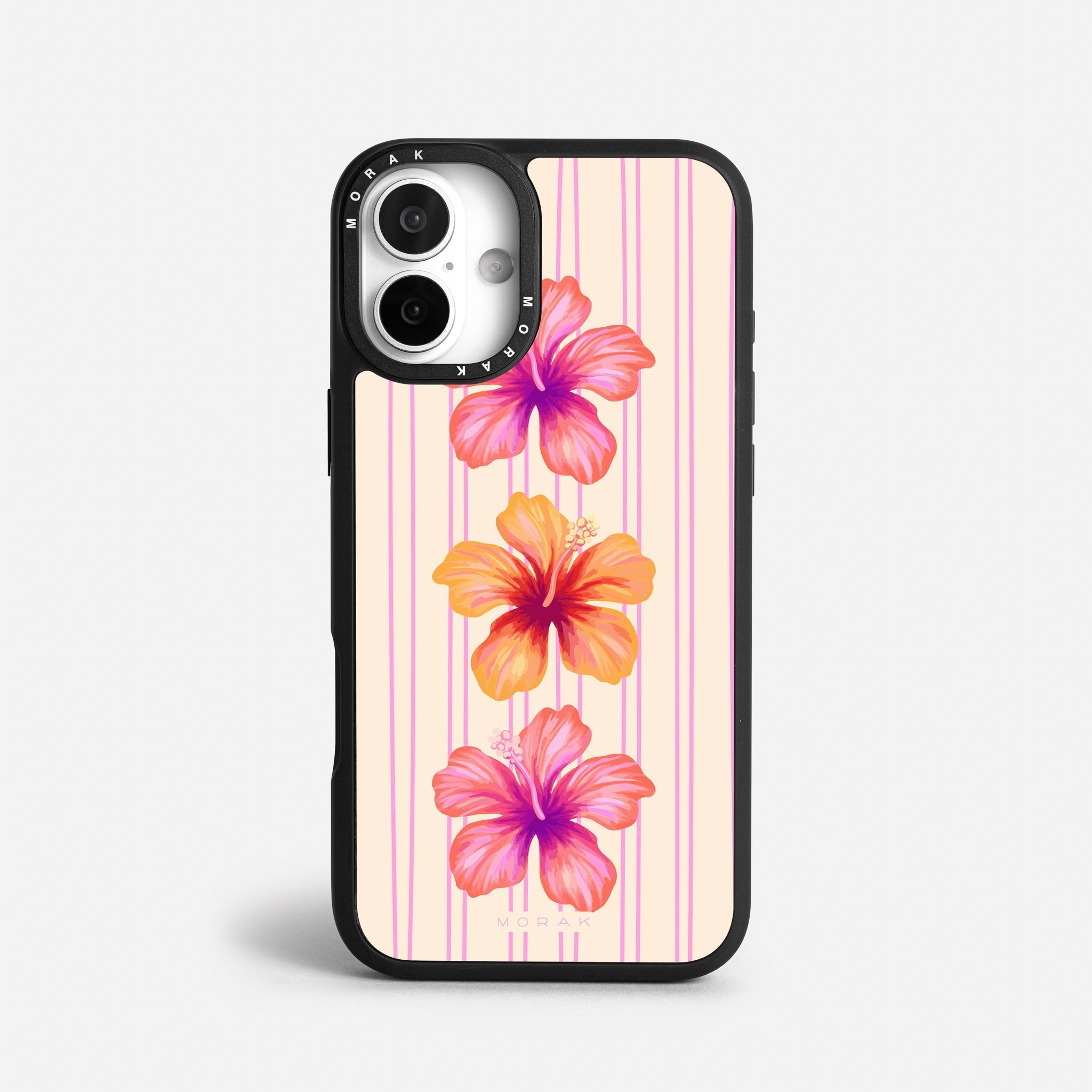 Case Funda Pink Hibiscus - Blanco Premium Para iPhone 17-12 Samsung S26-S22