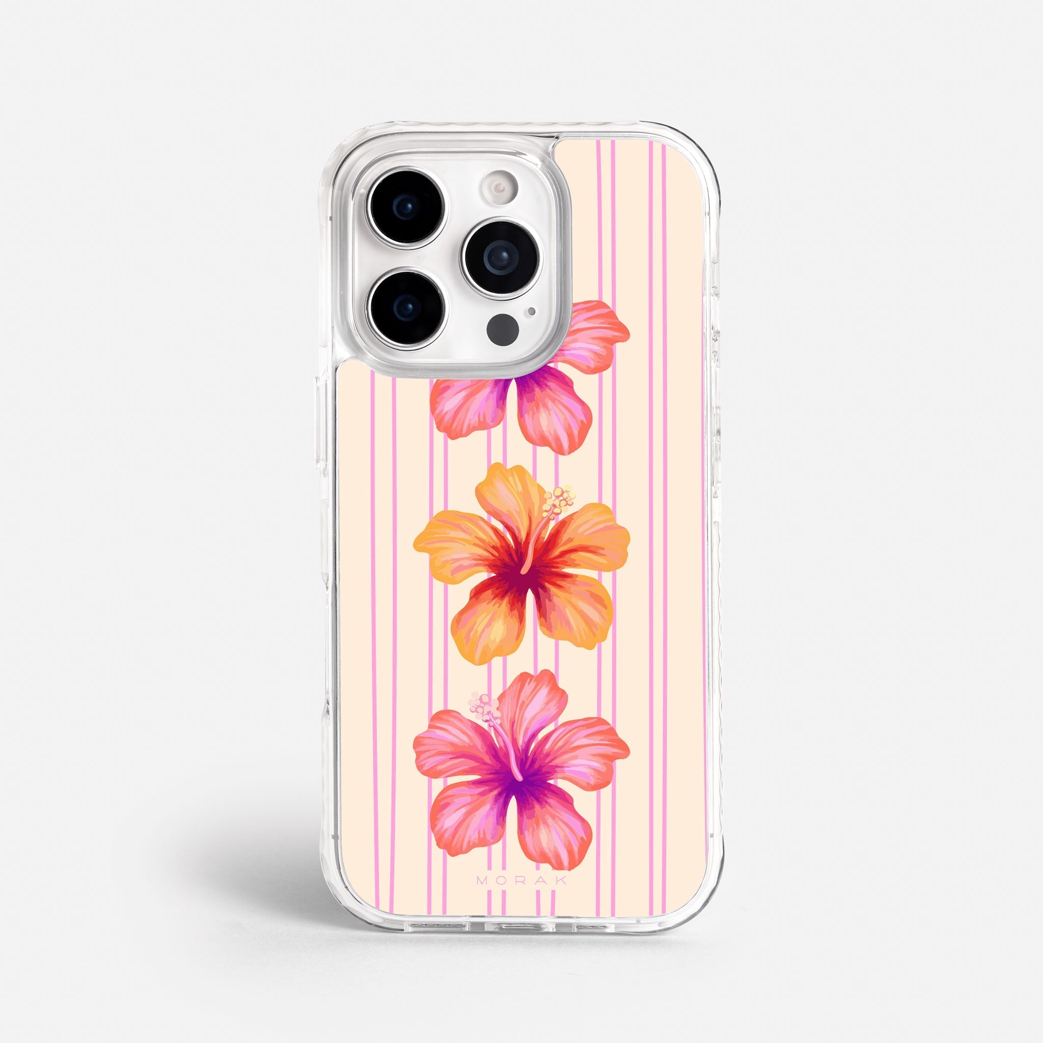 Case Funda Pink Hibiscus - Blanco Premium Para iPhone 17-12 Samsung S26-S22