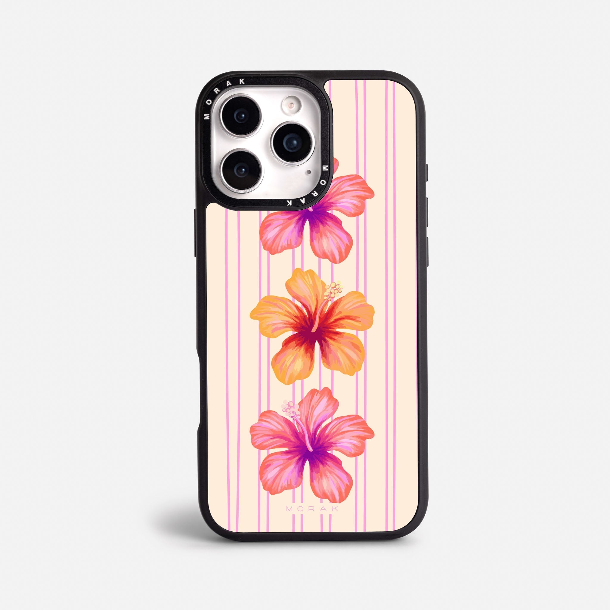Case Funda Pink Hibiscus - Blanco Premium Para iPhone 17-12 Samsung S26-S22