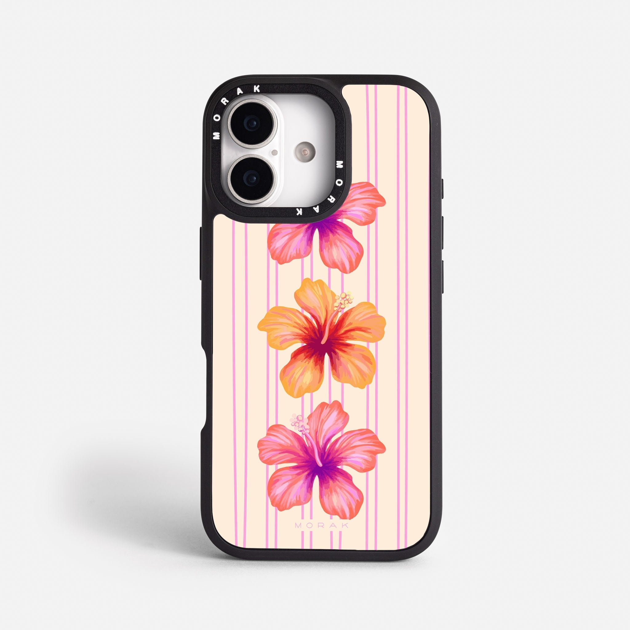 Case Funda Pink Hibiscus - Blanco Premium Para iPhone 17-12 Samsung S26-S22