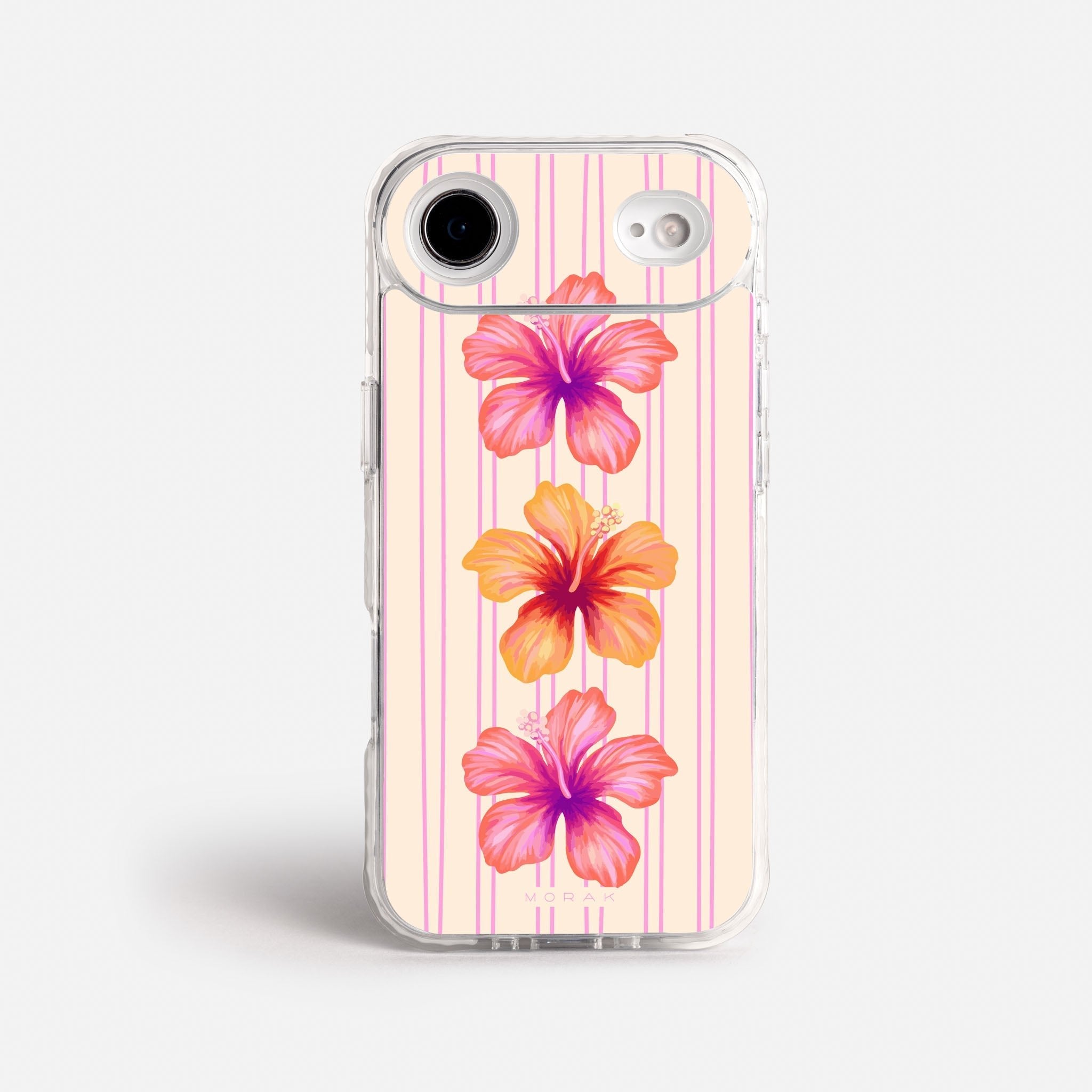 Case Funda Pink Hibiscus - Blanco Premium Para iPhone 17-12 Samsung S26-S22