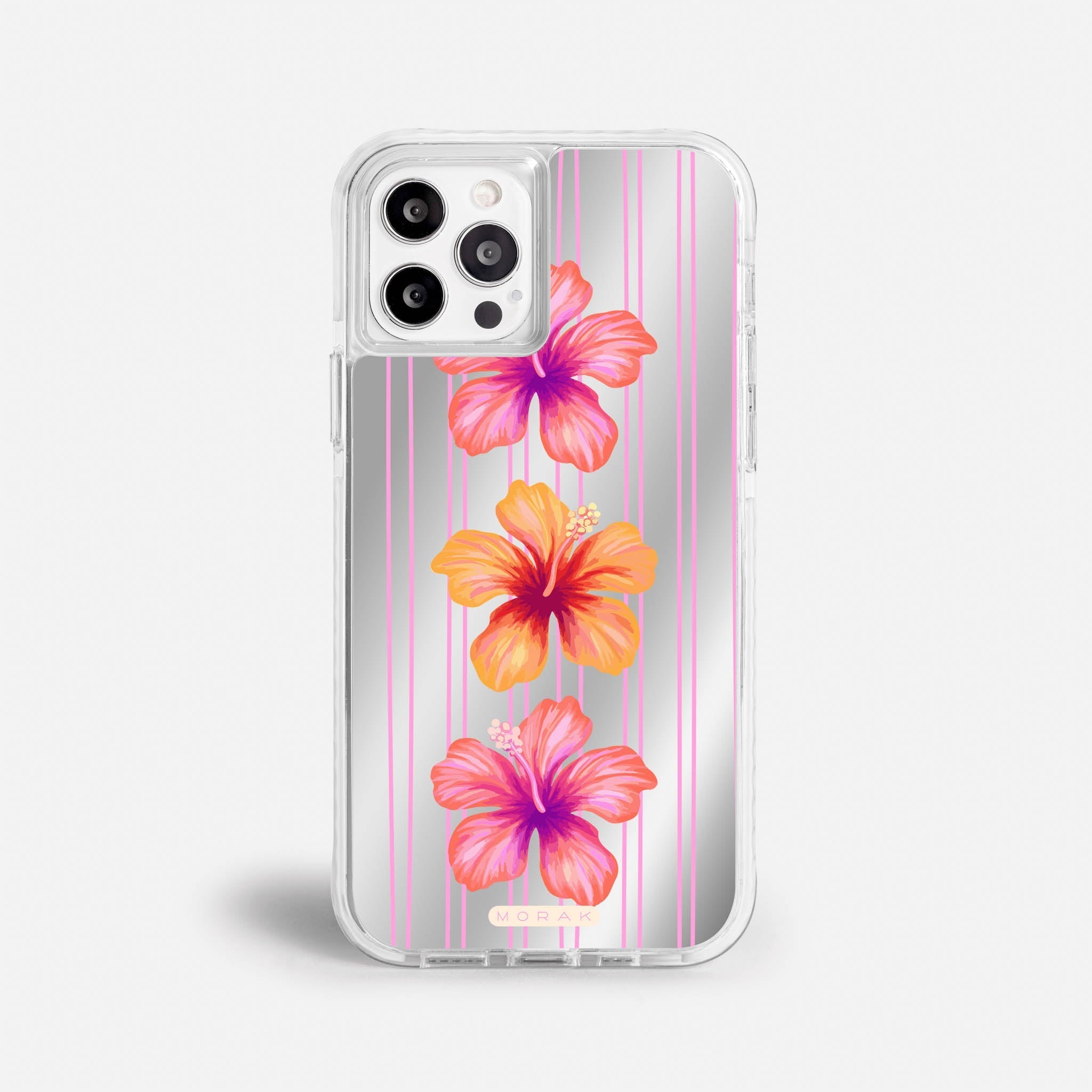 Case Funda Pink Hibiscus - Espejo Premium Para iPhone 17-12 Samsung S26-S22