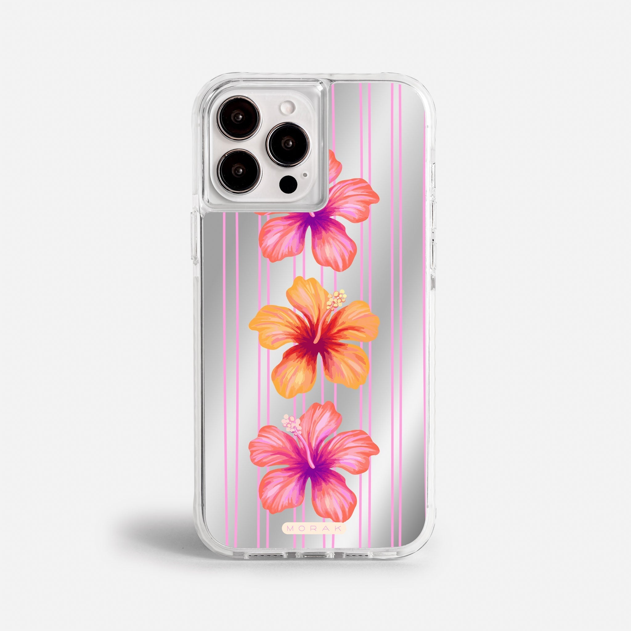 Case Funda Pink Hibiscus - Espejo Premium Para iPhone 17-12 Samsung S26-S22