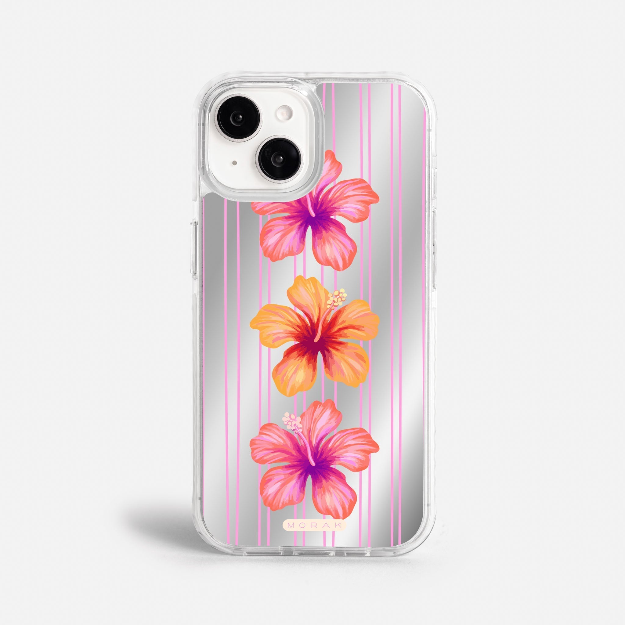 Case Funda Pink Hibiscus - Espejo Premium Para iPhone 17-12 Samsung S26-S22