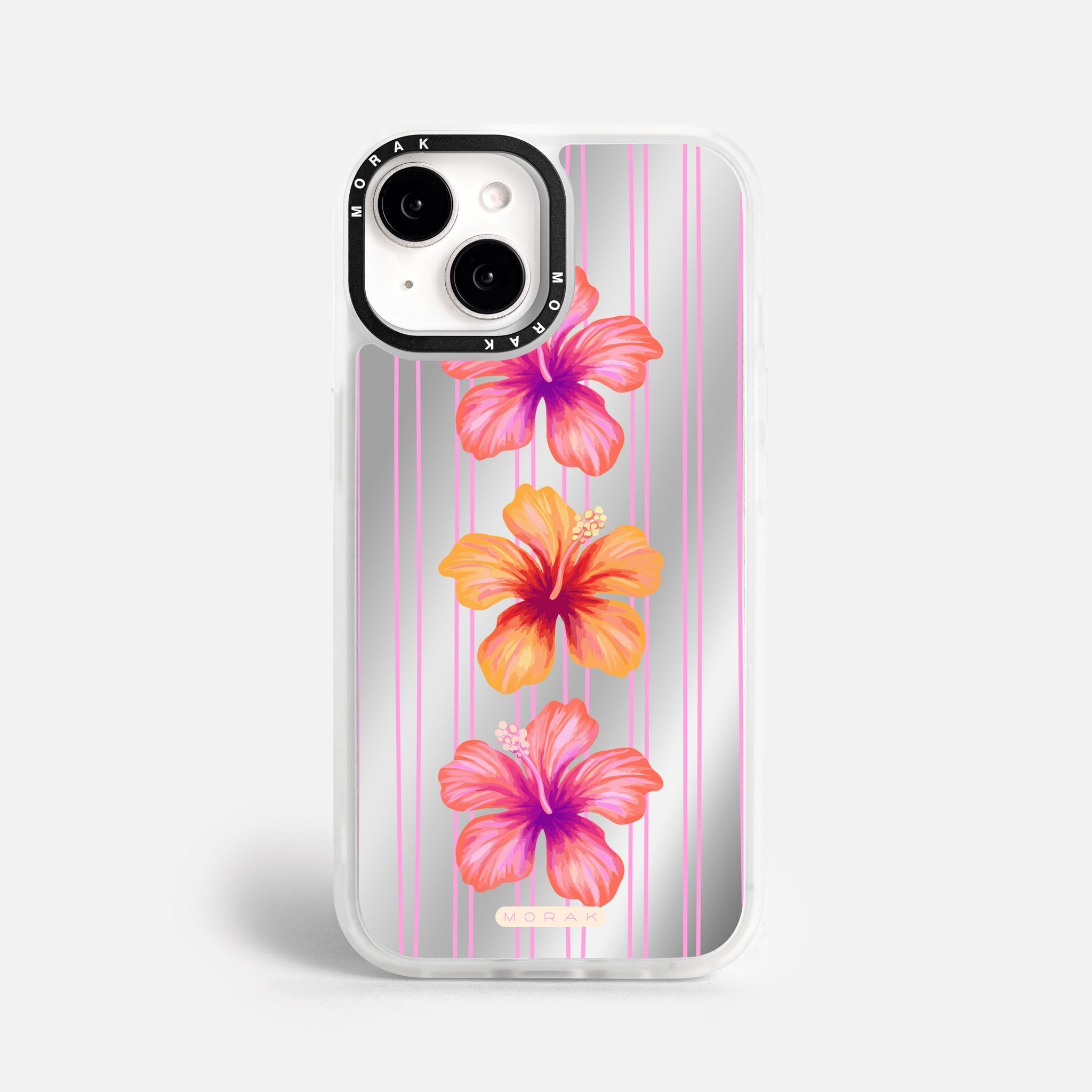 Case Funda Pink Hibiscus - Espejo Premium Para iPhone 17-12 Samsung S26-S22