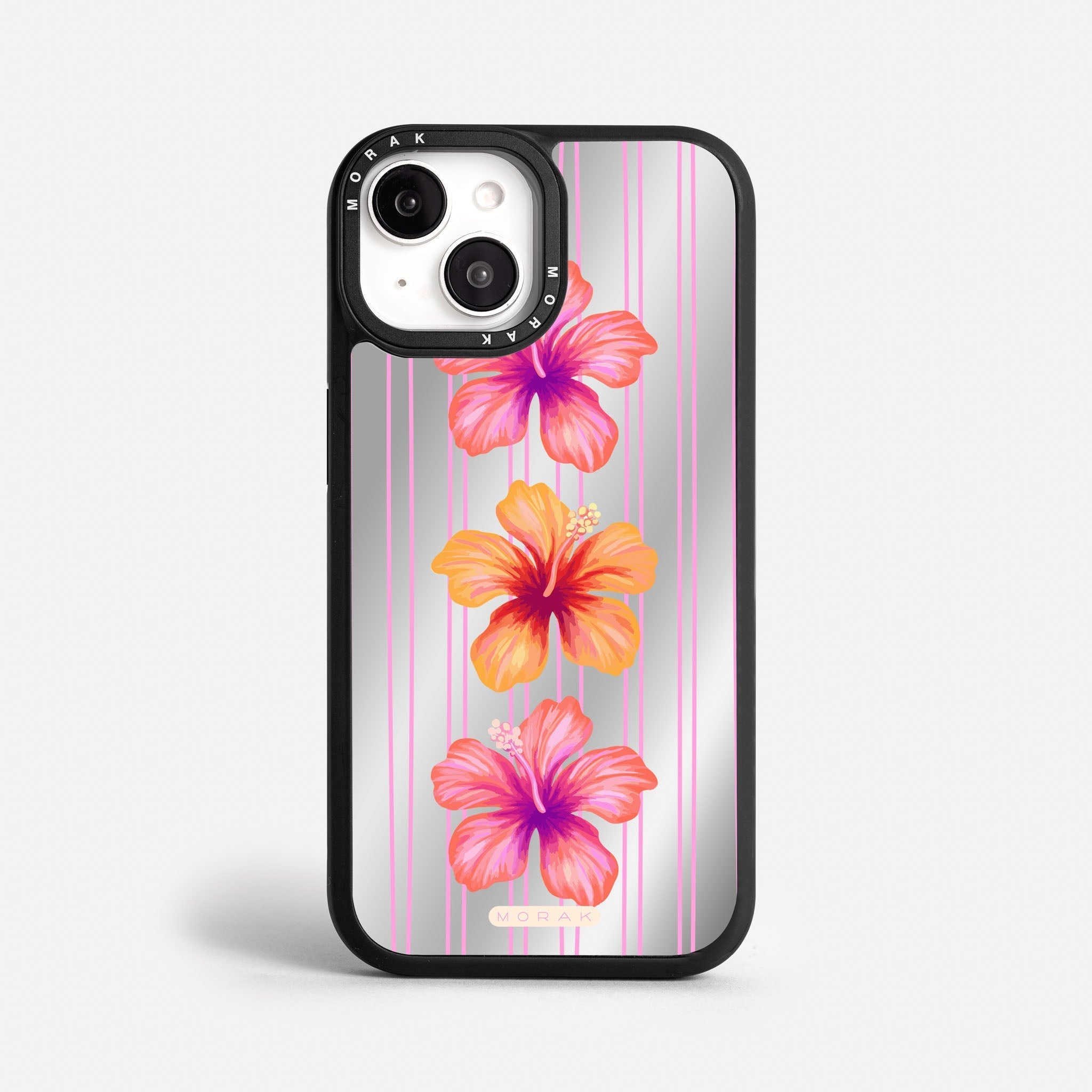 Case Funda Pink Hibiscus - Espejo Premium Para iPhone 17-12 Samsung S26-S22
