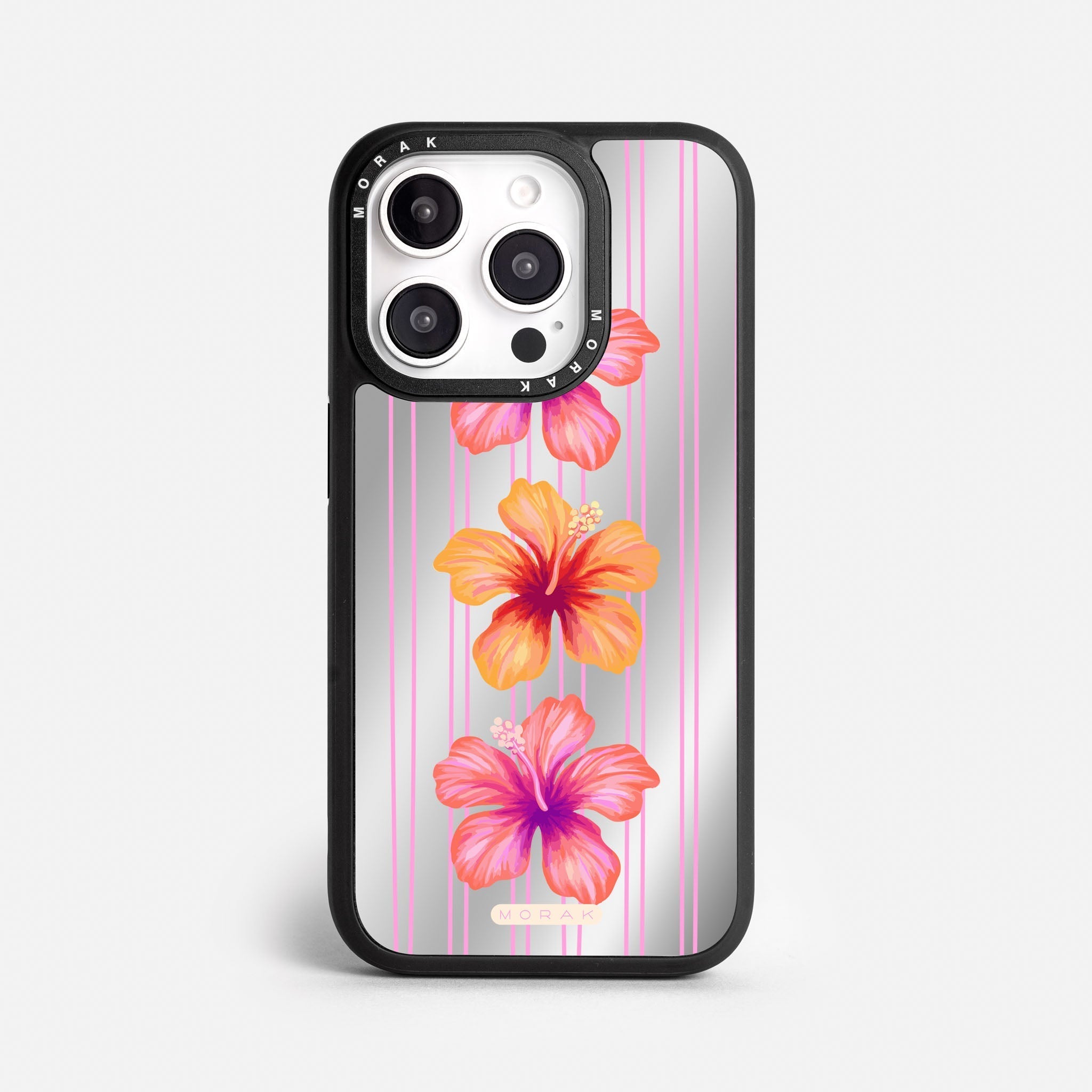 Case Funda Pink Hibiscus - Espejo Premium Para iPhone 17-12 Samsung S26-S22