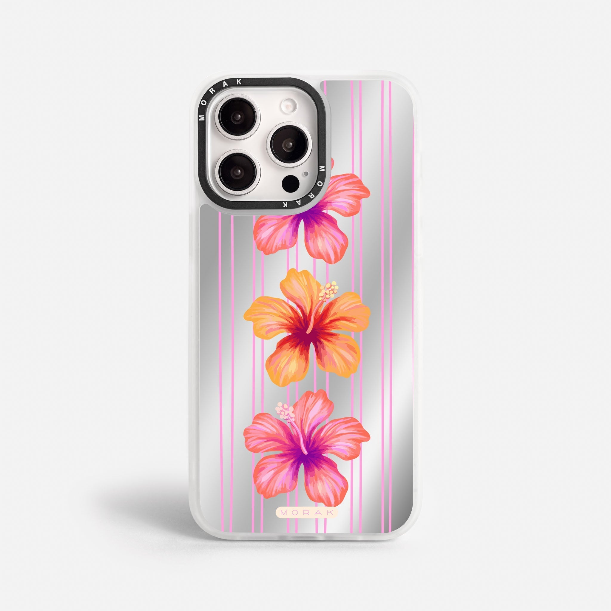 Case Funda Pink Hibiscus - Espejo Premium Para iPhone 17-12 Samsung S26-S22