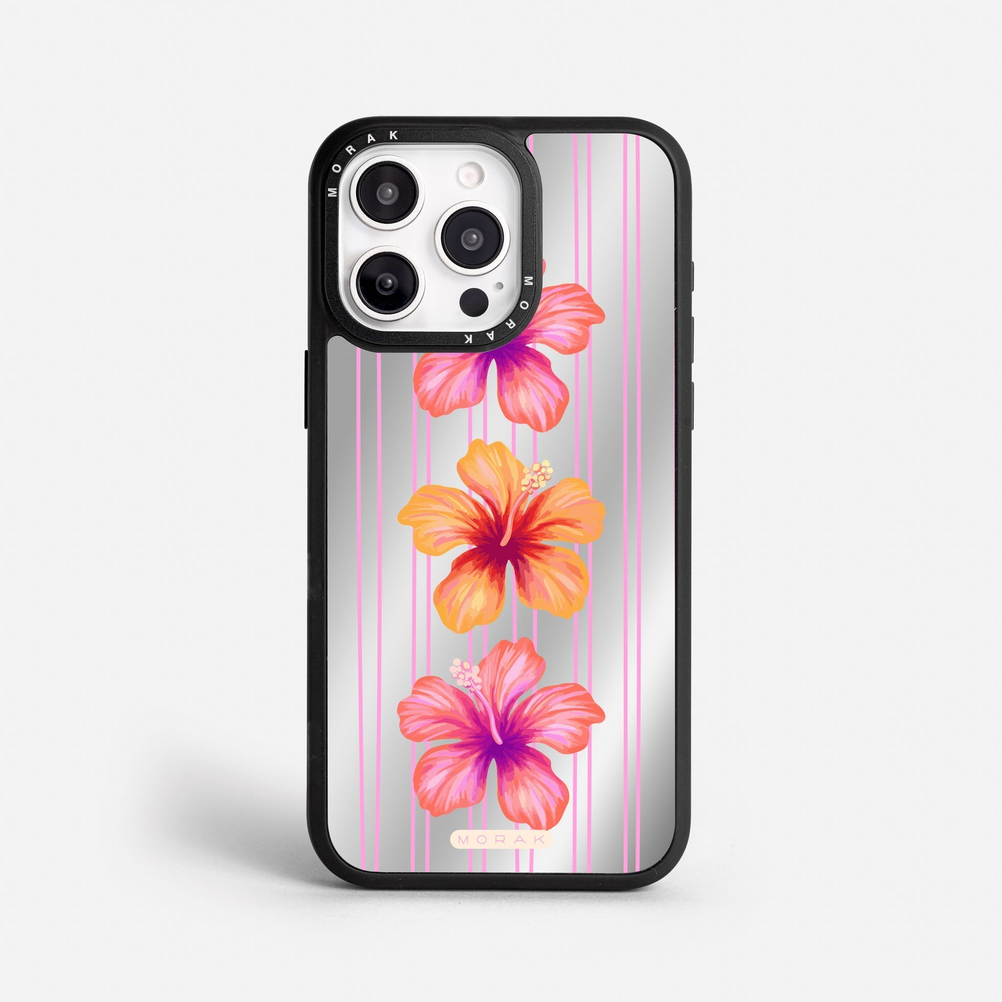 Case Funda Pink Hibiscus - Espejo Premium Para iPhone 17-12 Samsung S26-S22