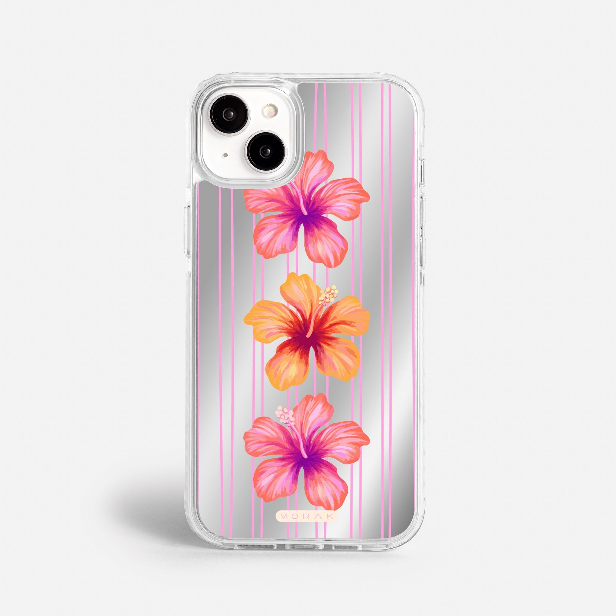 Case Funda Pink Hibiscus - Espejo Premium Para iPhone 17-12 Samsung S26-S22
