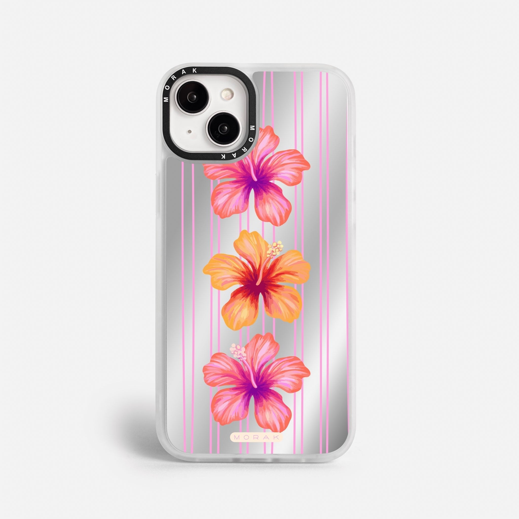 Case Funda Pink Hibiscus - Espejo Premium Para iPhone 17-12 Samsung S26-S22