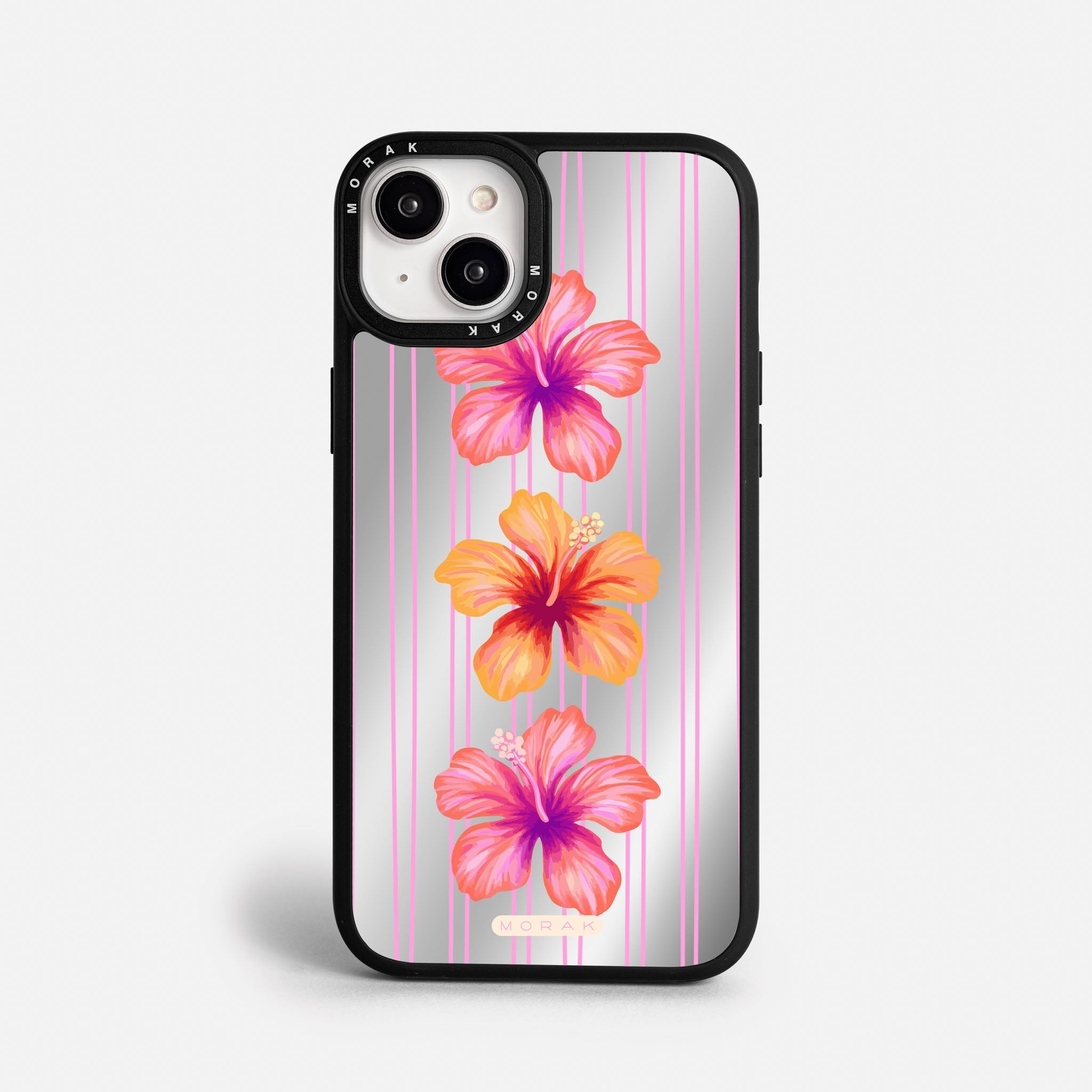 Case Funda Pink Hibiscus - Espejo Premium Para iPhone 17-12 Samsung S26-S22