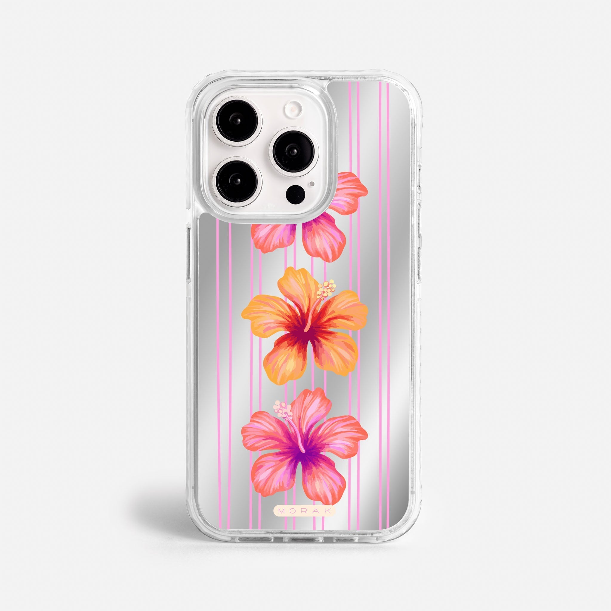 Case Funda Pink Hibiscus - Espejo Premium Para iPhone 17-12 Samsung S26-S22
