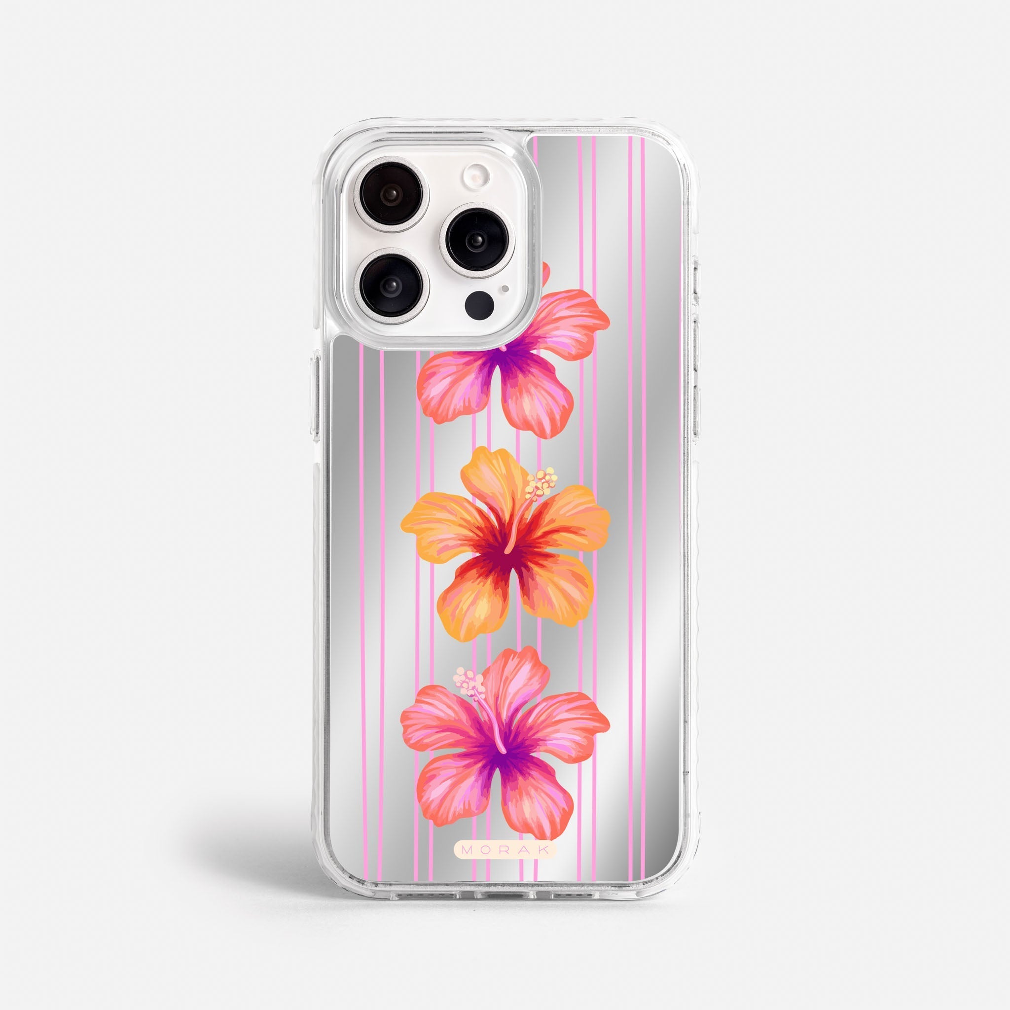 Case Funda Pink Hibiscus - Espejo Premium Para iPhone 17-12 Samsung S26-S22