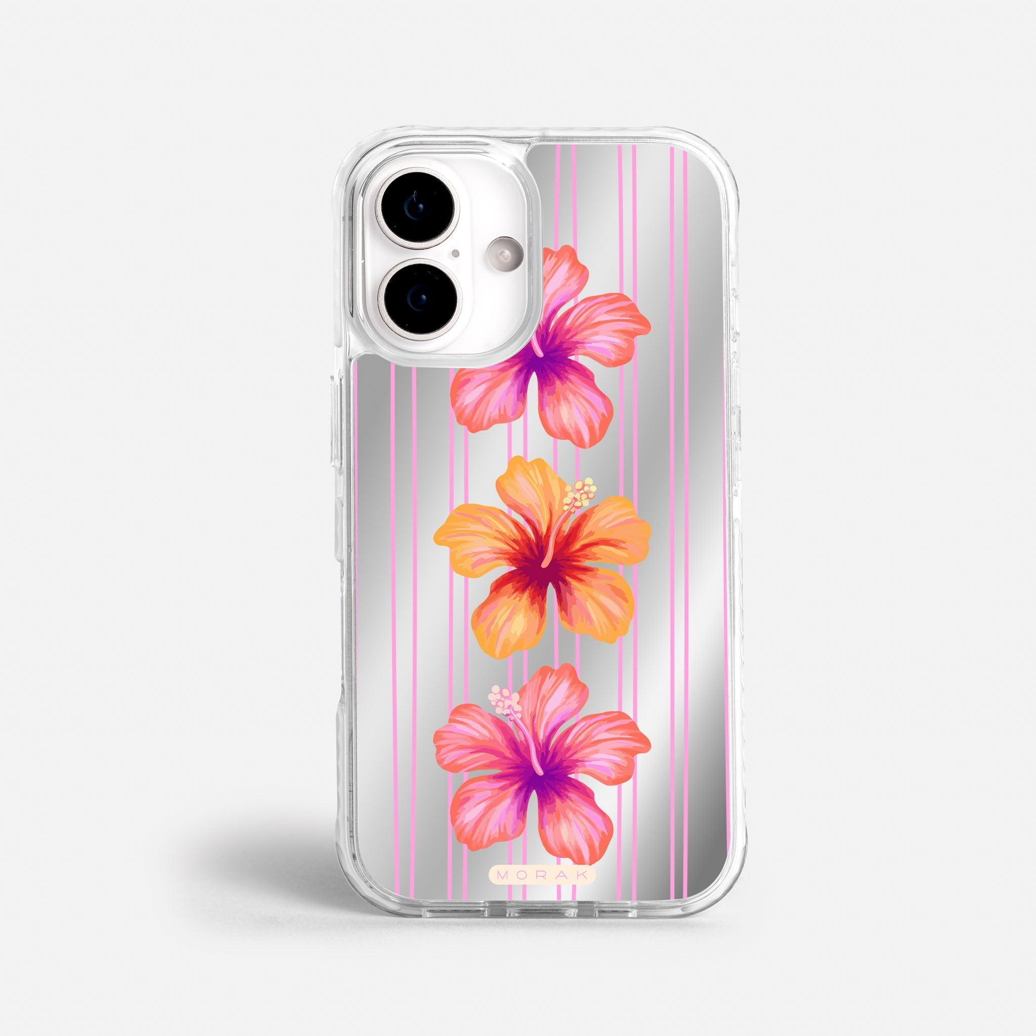 Case Funda Pink Hibiscus - Espejo Premium Para iPhone 17-12 Samsung S26-S22
