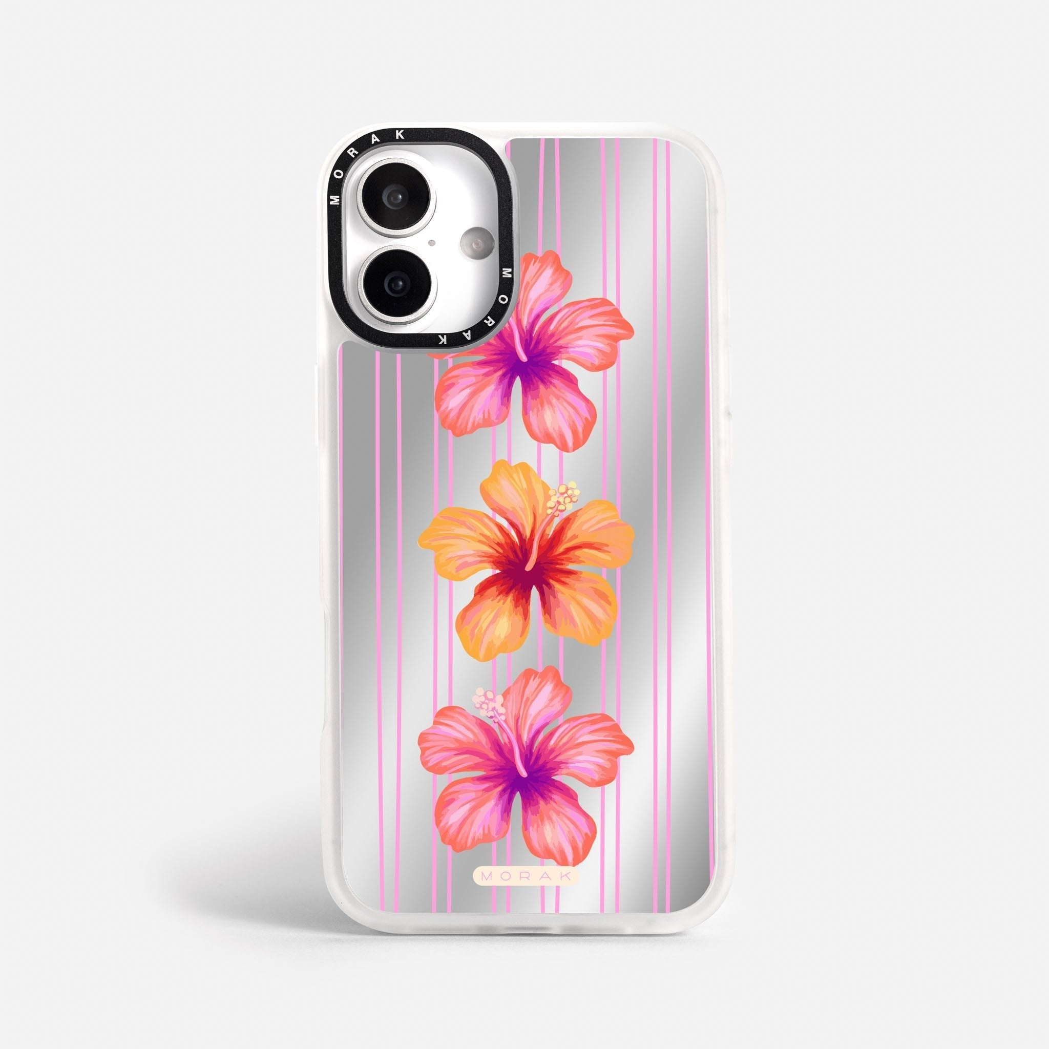 Case Funda Pink Hibiscus - Espejo Premium Para iPhone 17-12 Samsung S26-S22