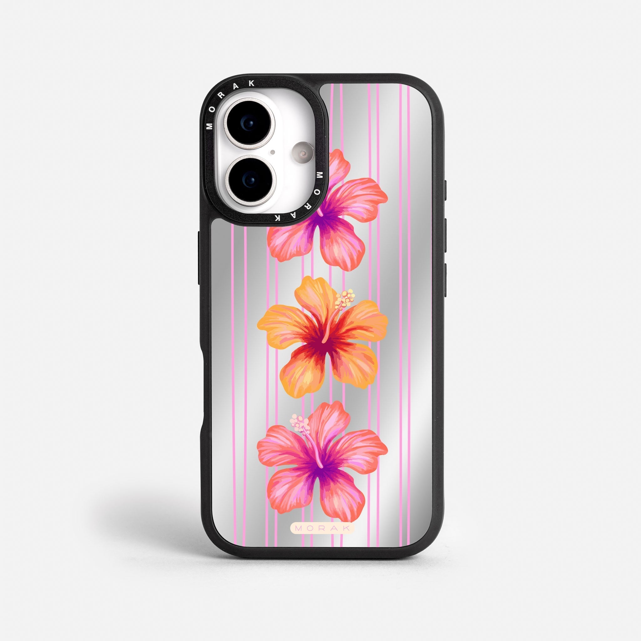 Case Funda Pink Hibiscus - Espejo Premium Para iPhone 17-12 Samsung S26-S22
