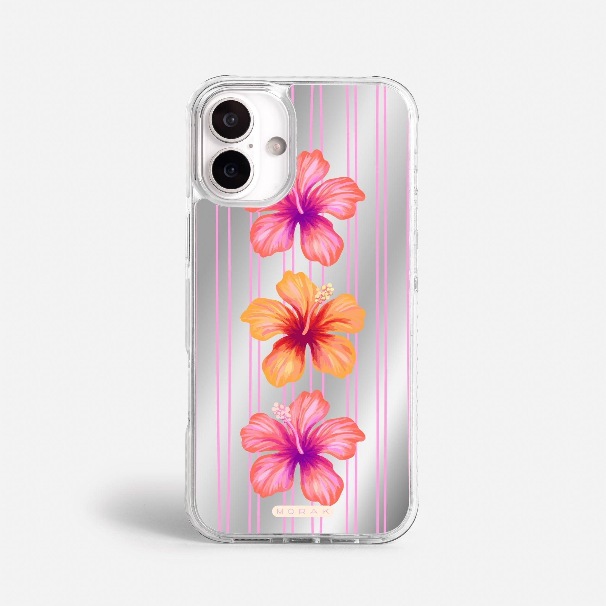 Case Funda Pink Hibiscus - Espejo Premium Para iPhone 17-12 Samsung S26-S22