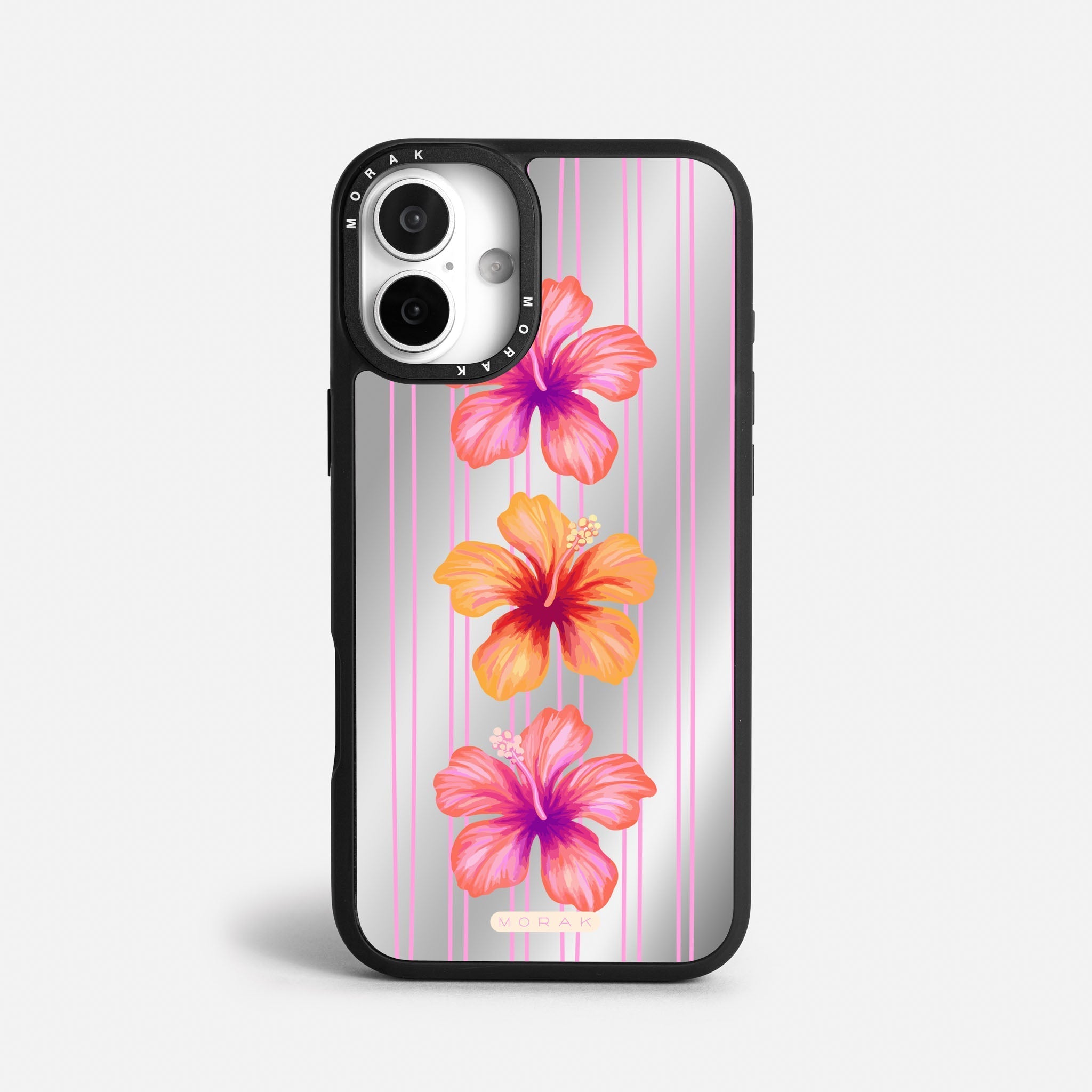 Case Funda Pink Hibiscus - Espejo Premium Para iPhone 17-12 Samsung S26-S22