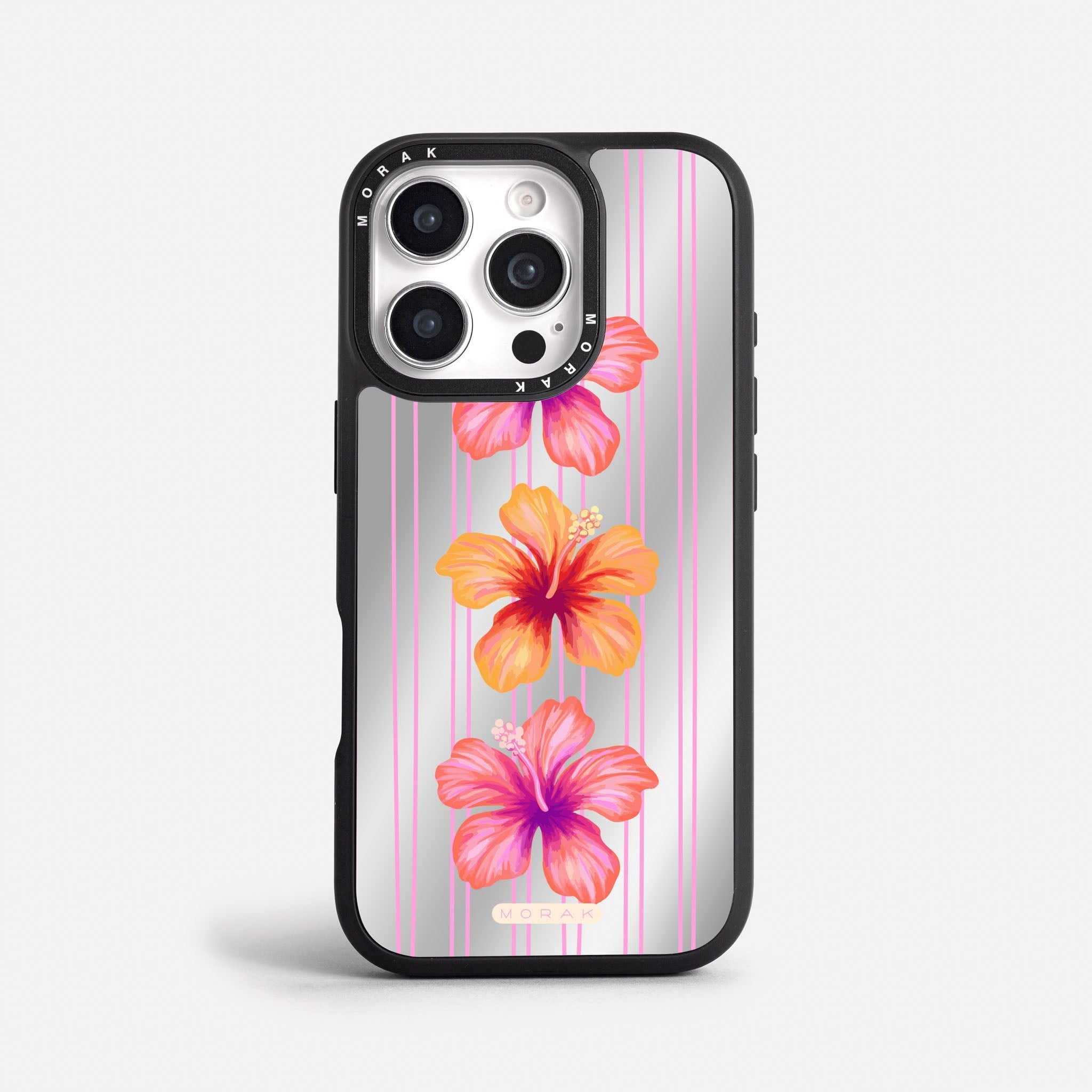 Case Funda Pink Hibiscus - Espejo Premium Para iPhone 17-12 Samsung S26-S22