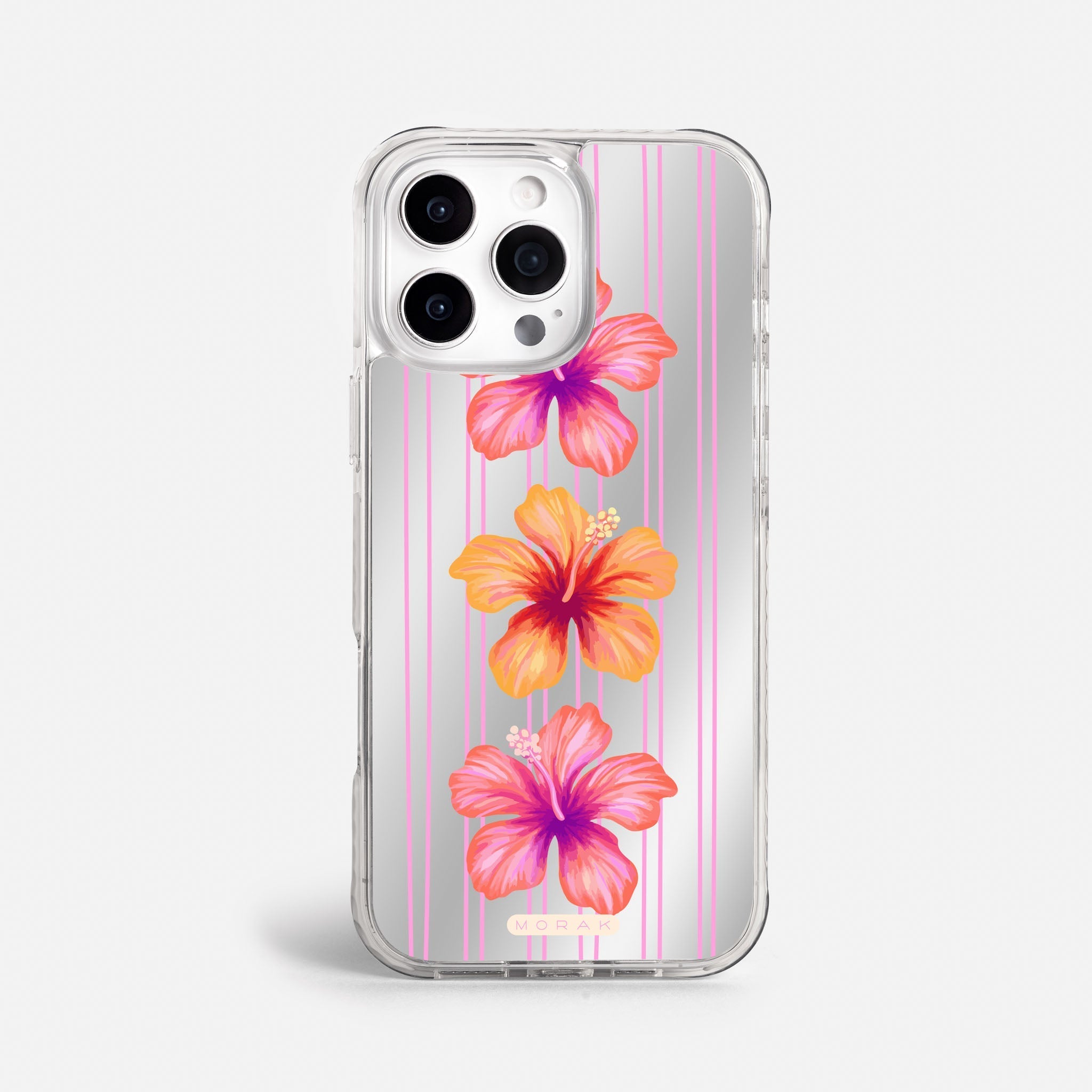 Case Funda Pink Hibiscus - Espejo Premium Para iPhone 17-12 Samsung S26-S22