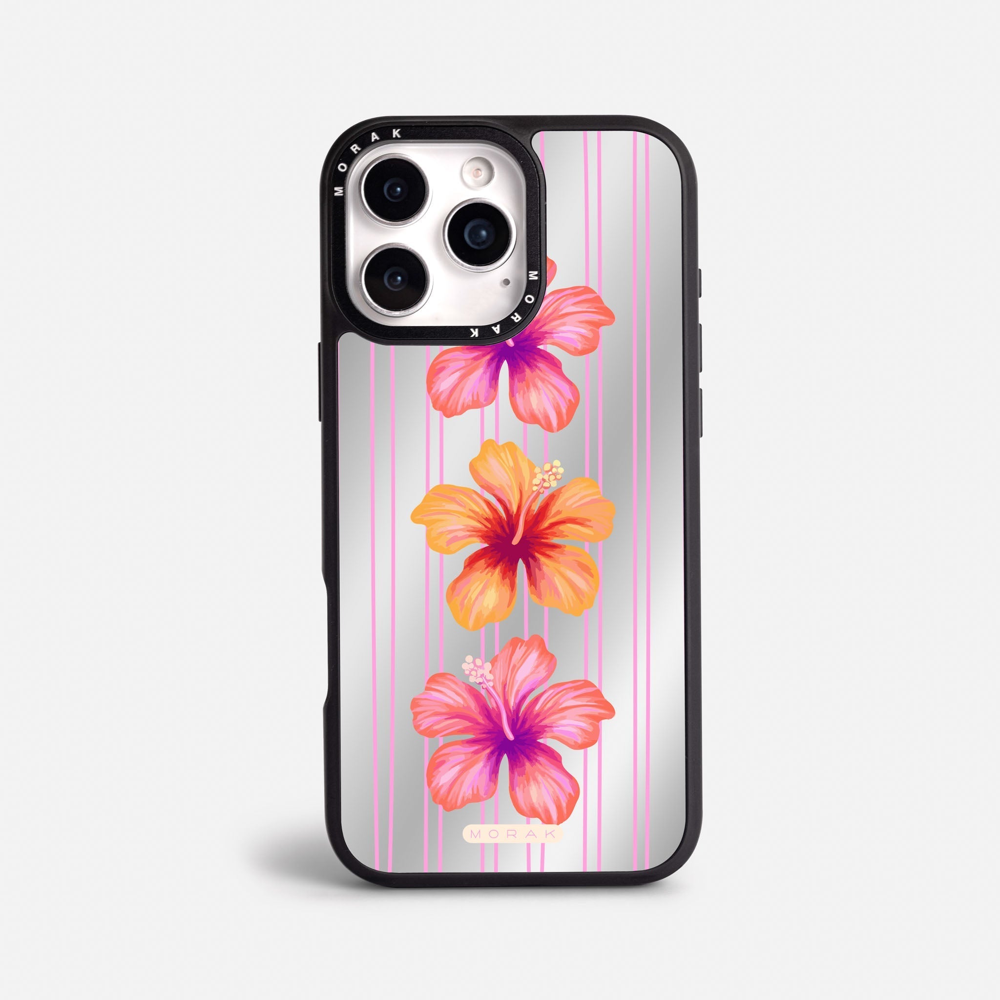 Case Funda Pink Hibiscus - Espejo Premium Para iPhone 17-12 Samsung S26-S22