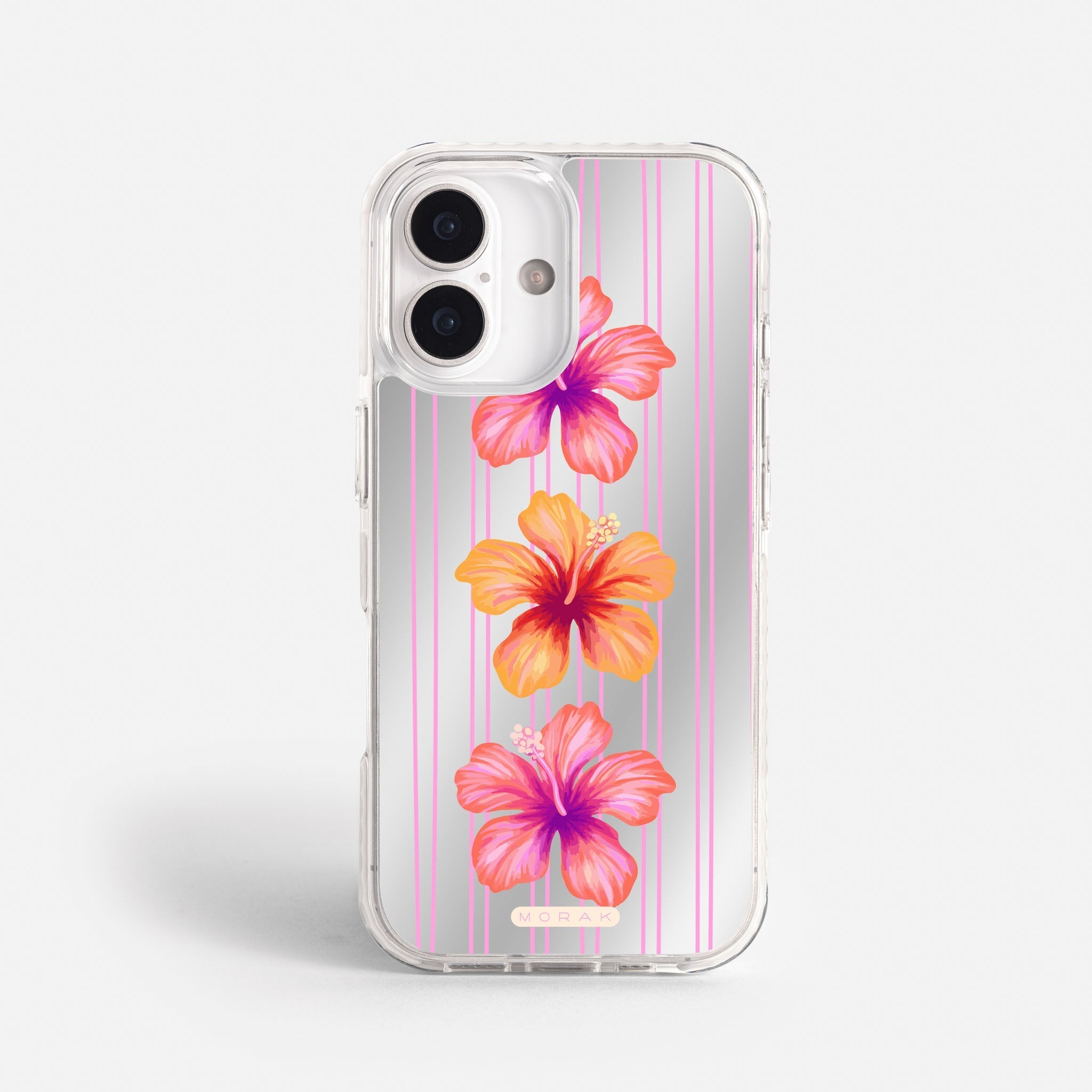 Case Funda Pink Hibiscus - Espejo Premium Para iPhone 17-12 Samsung S26-S22