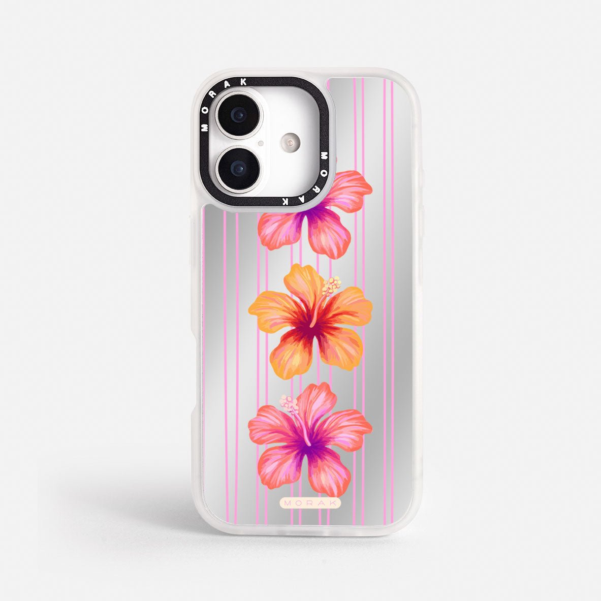Case Funda Pink Hibiscus - Espejo Premium Para iPhone 17-12 Samsung S26-S22