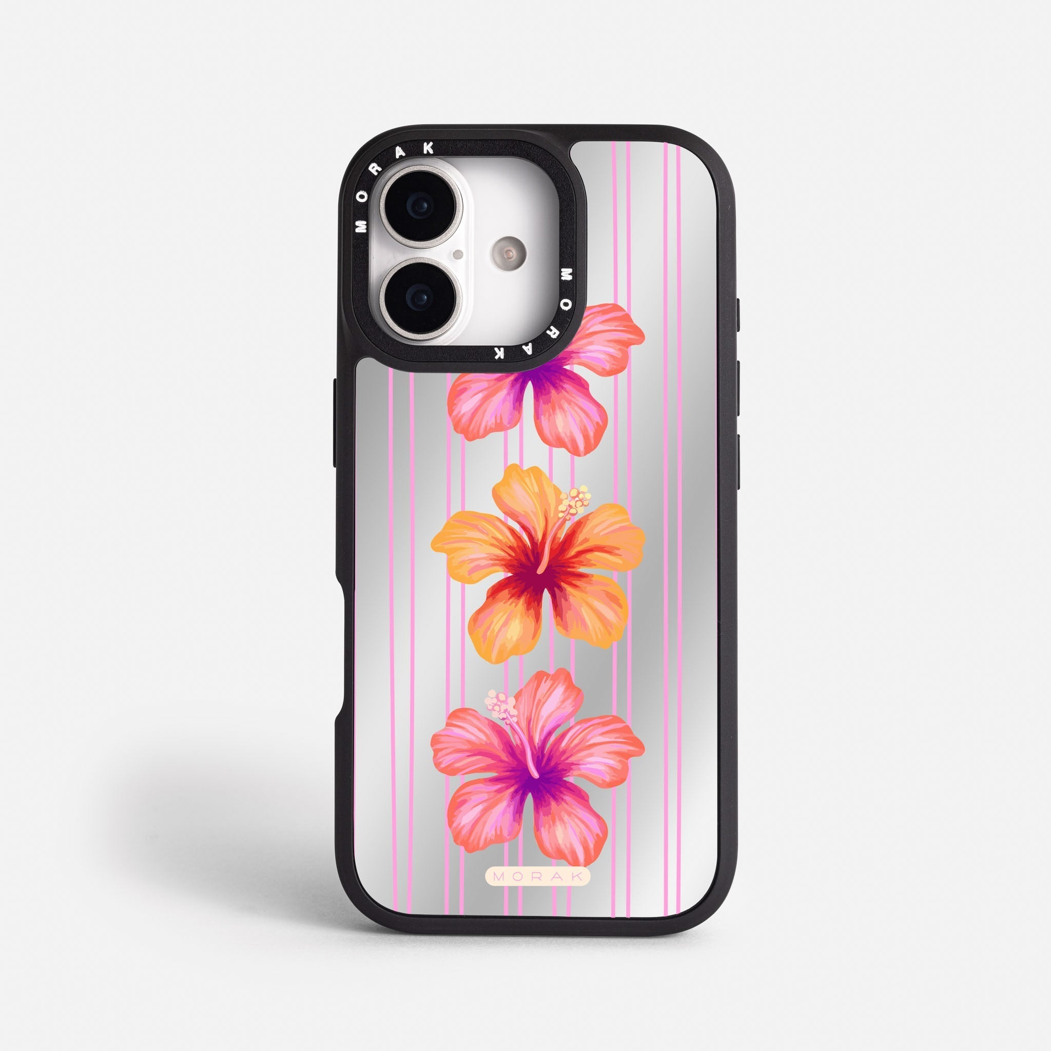 Case Funda Pink Hibiscus - Espejo Premium Para iPhone 17-12 Samsung S26-S22