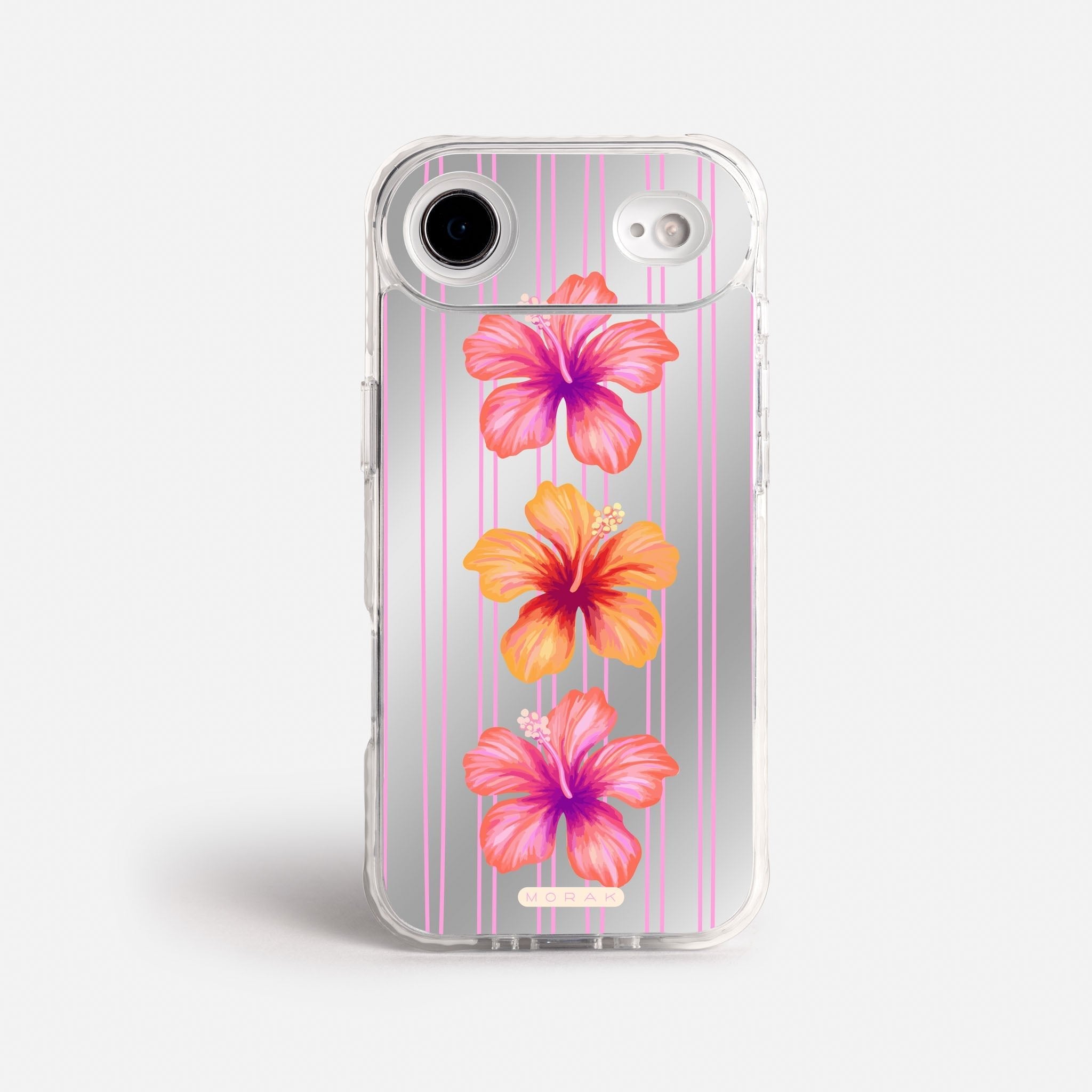 Case Funda Pink Hibiscus - Espejo Premium Para iPhone 17-12 Samsung S26-S22