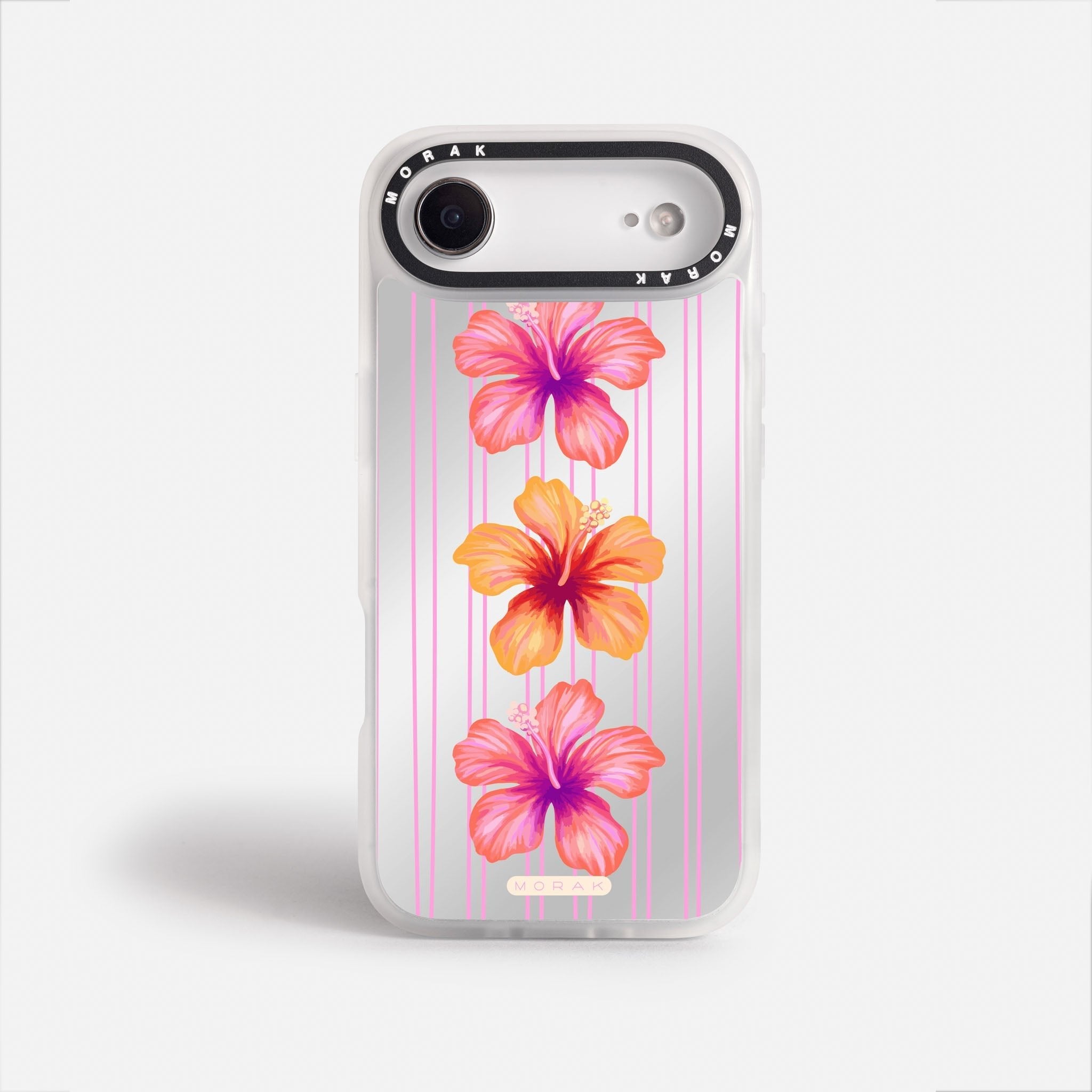 Case Funda Pink Hibiscus - Espejo Premium Para iPhone 17-12 Samsung S26-S22