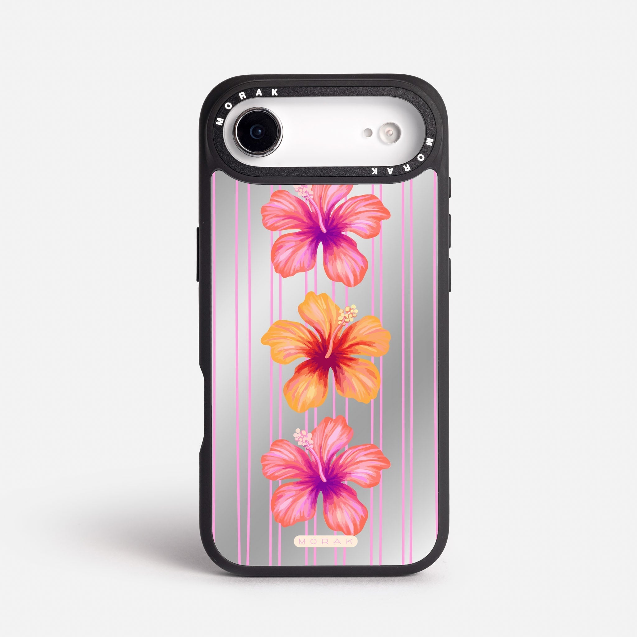 Case Funda Pink Hibiscus - Espejo Premium Para iPhone 17-12 Samsung S26-S22