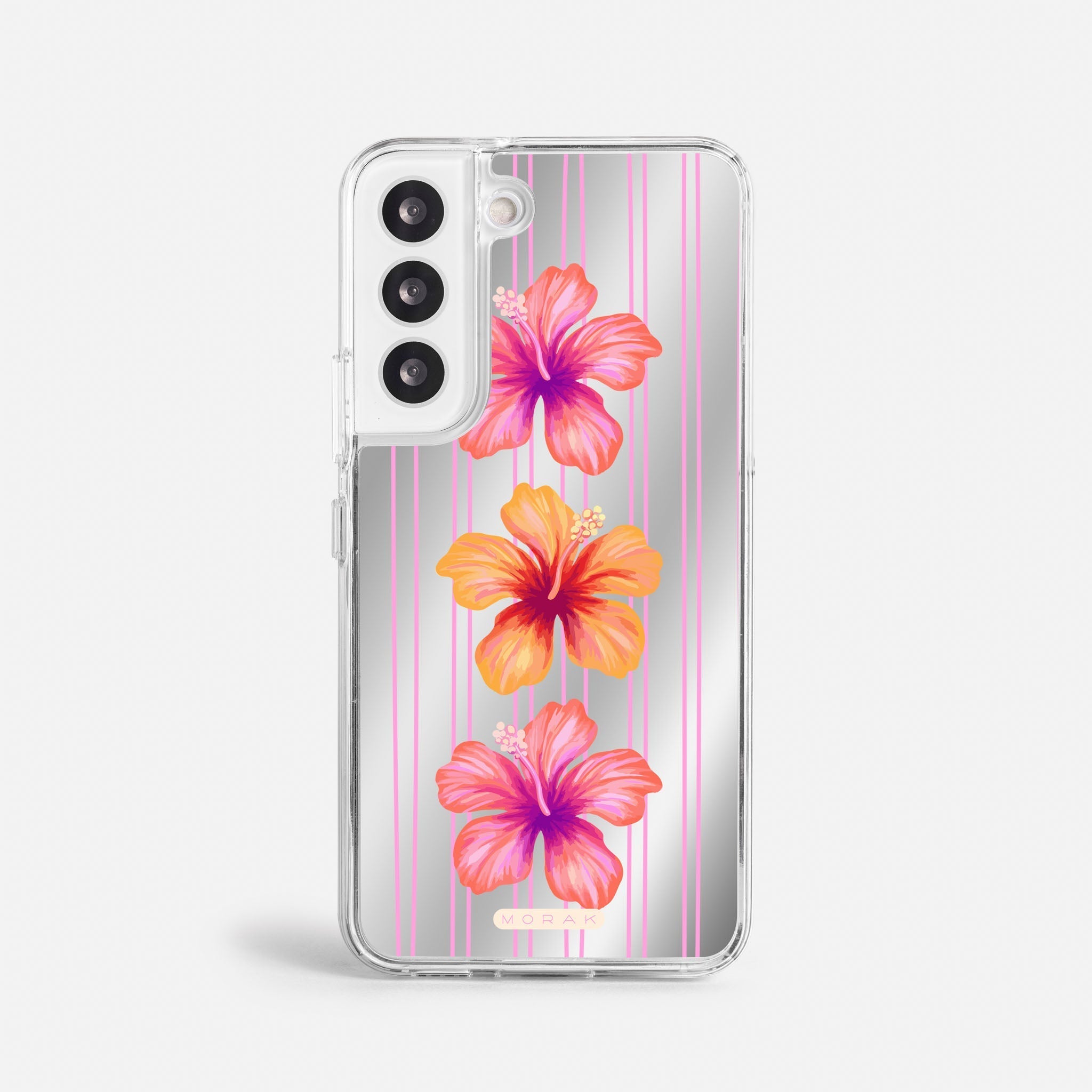 Case Funda Pink Hibiscus - Espejo Premium Para iPhone 17-12 Samsung S26-S22